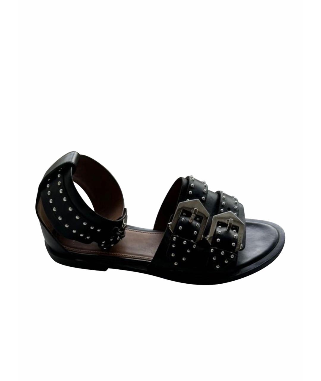 GIVENCHY Черные кожаные босоножки, фото 1