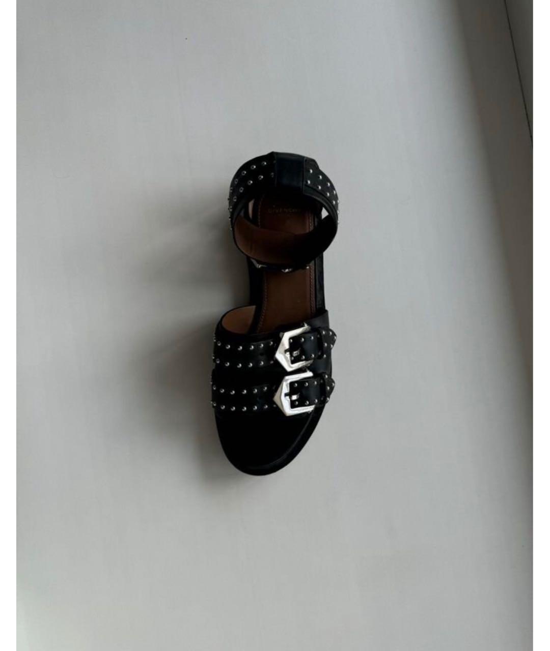 GIVENCHY Черные кожаные босоножки, фото 2