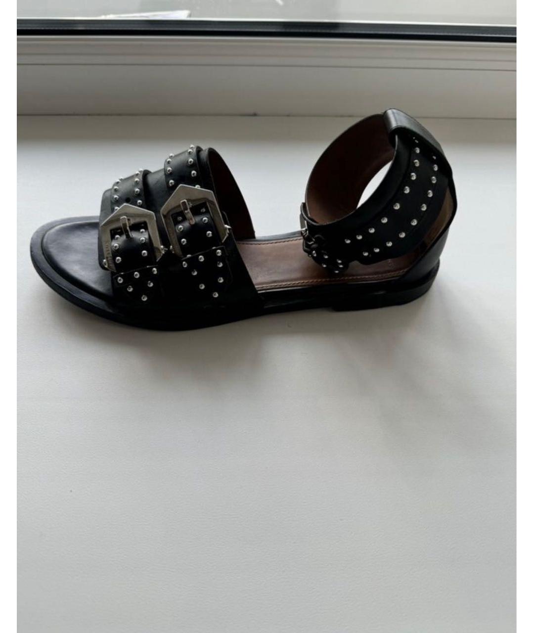 GIVENCHY Черные кожаные босоножки, фото 3