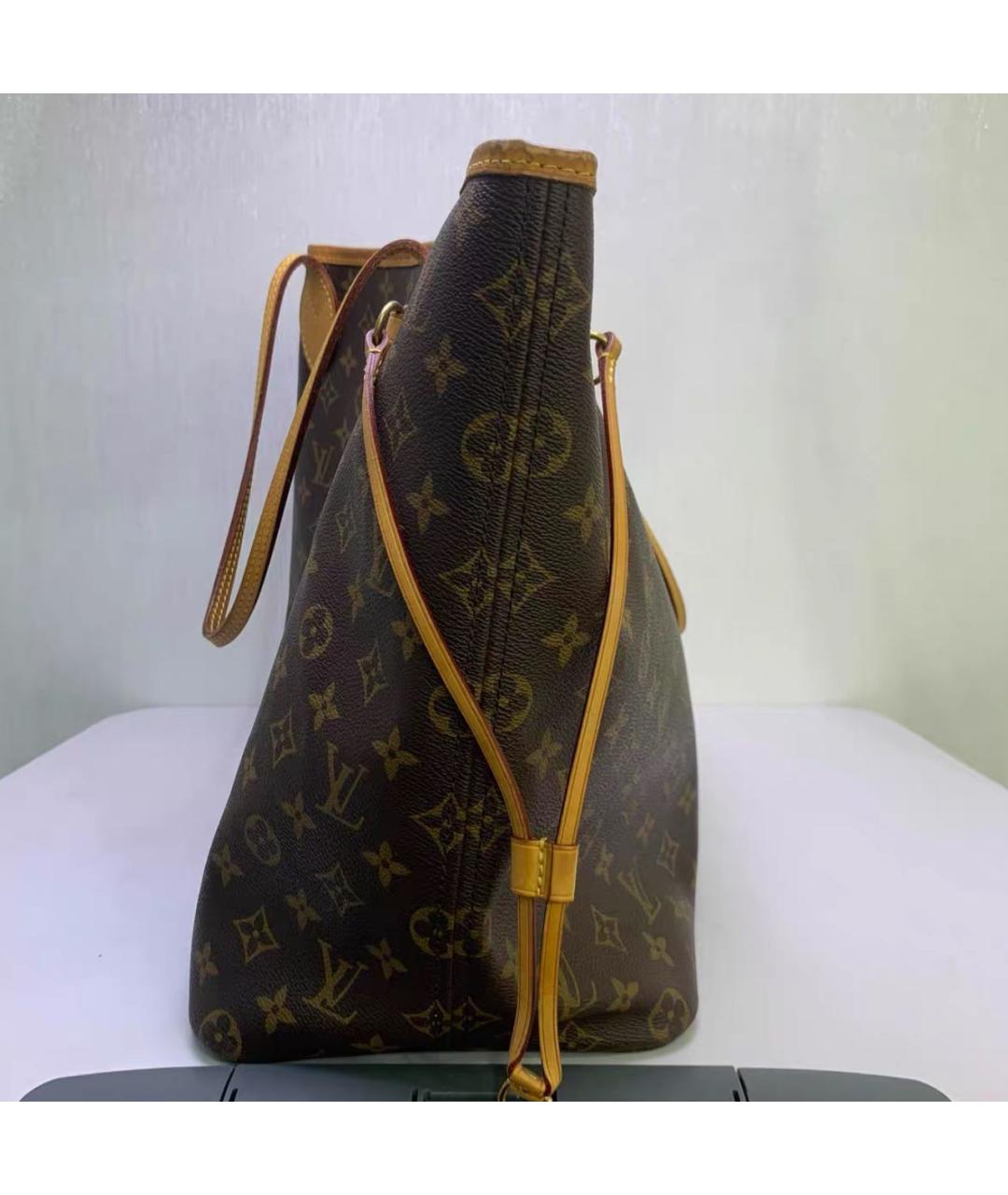 LOUIS VUITTON Коричневая кожаная сумка тоут, фото 6