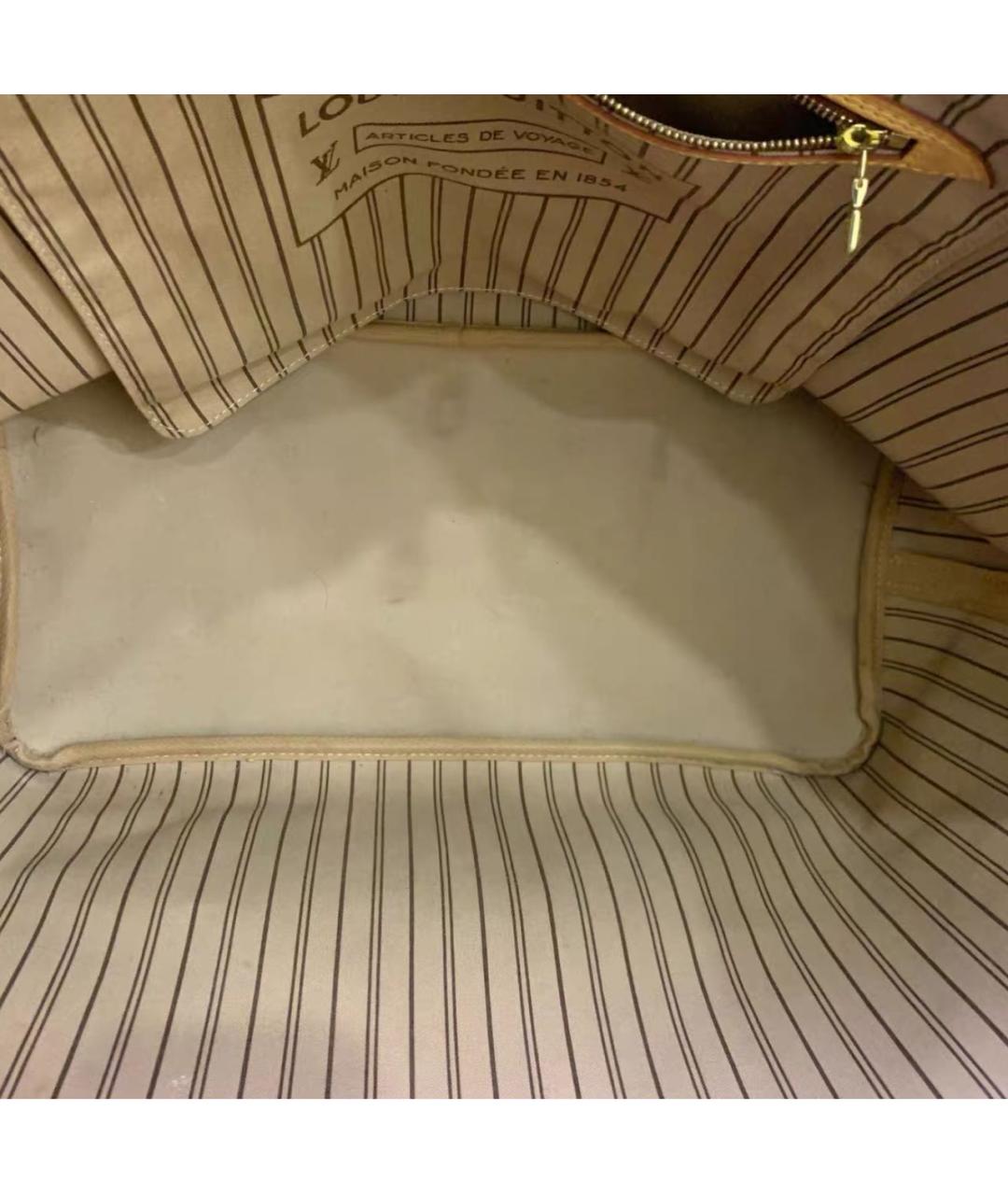 LOUIS VUITTON Коричневая кожаная сумка тоут, фото 7