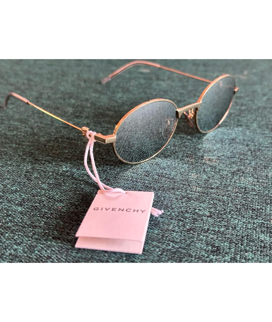 GIVENCHY Золотые металлические солнцезащитные очки, фото 3