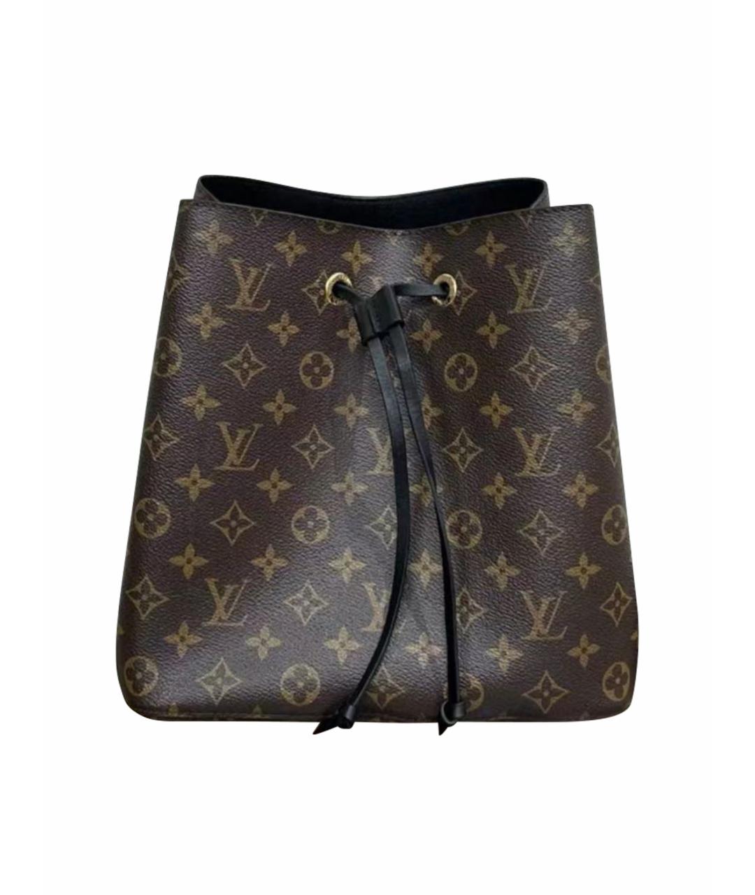 LOUIS VUITTON Черная кожаная сумка тоут, фото 1