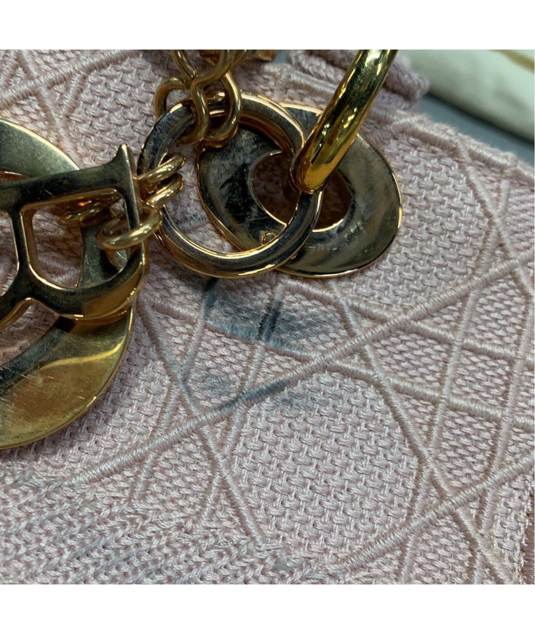 CHRISTIAN DIOR Розовая тканевая сумка с короткими ручками, фото 8