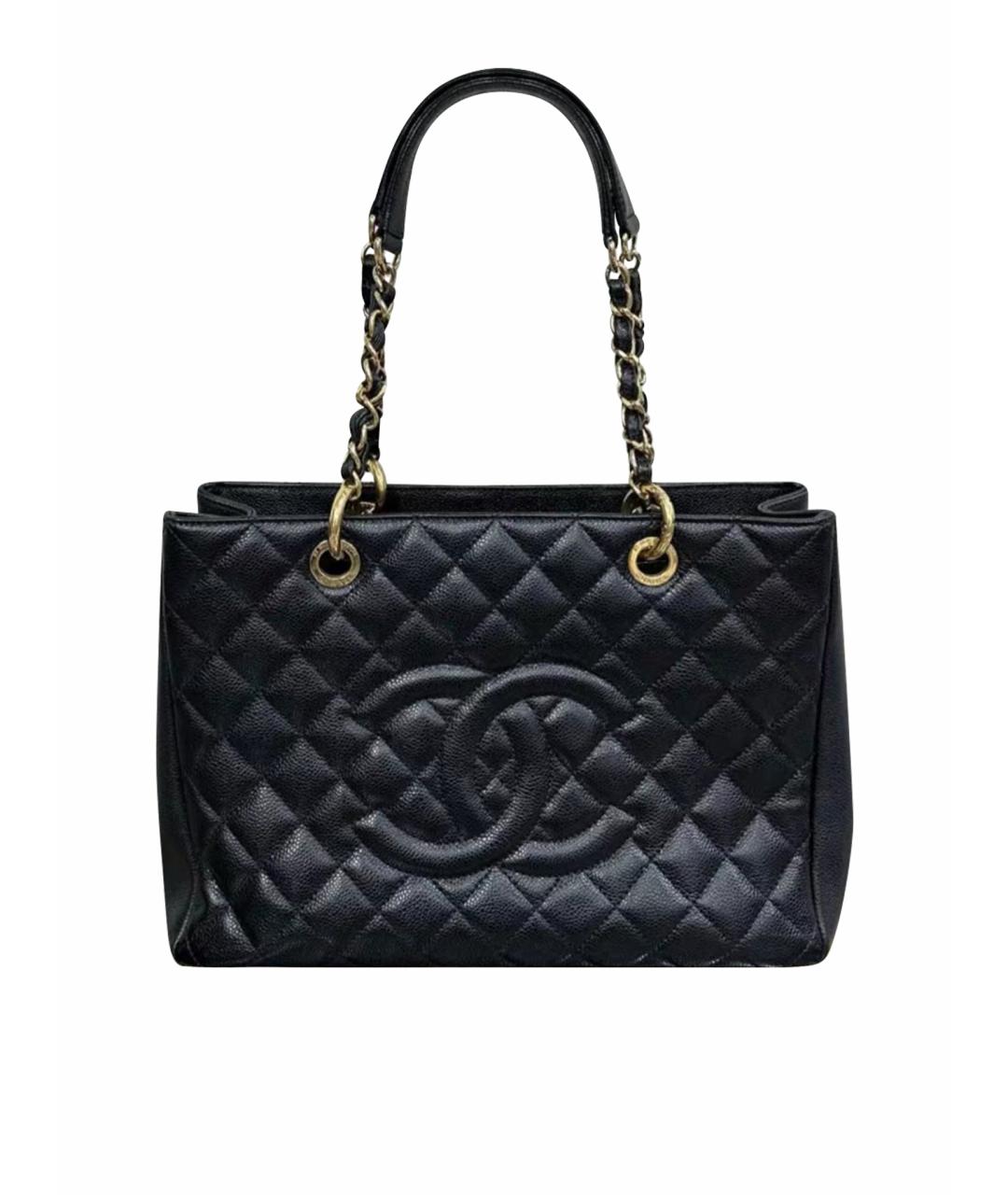 CHANEL Черная кожаная сумка тоут, фото 1