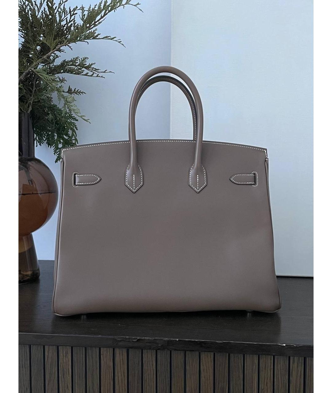 HERMES Коричневая кожаная сумка тоут, фото 4
