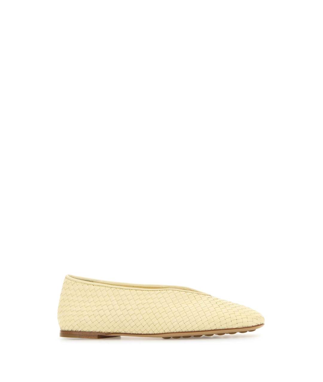 BOTTEGA VENETA Желтые кожаные балетки, фото 2