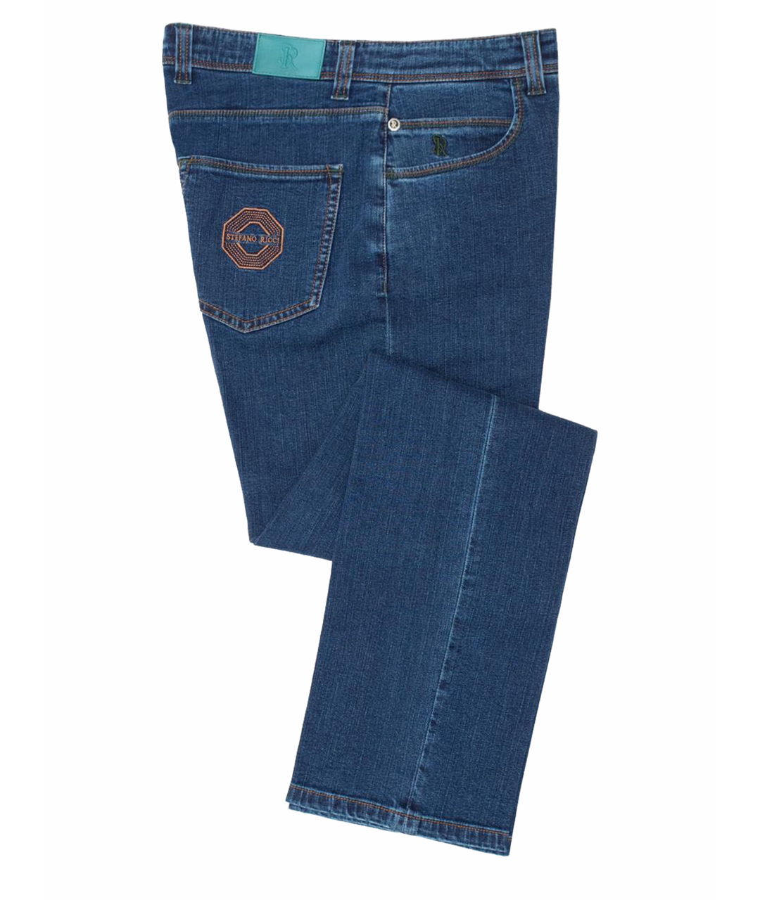 STEFANO RICCI Синие хлопко-кашемировые джинсы, фото 1