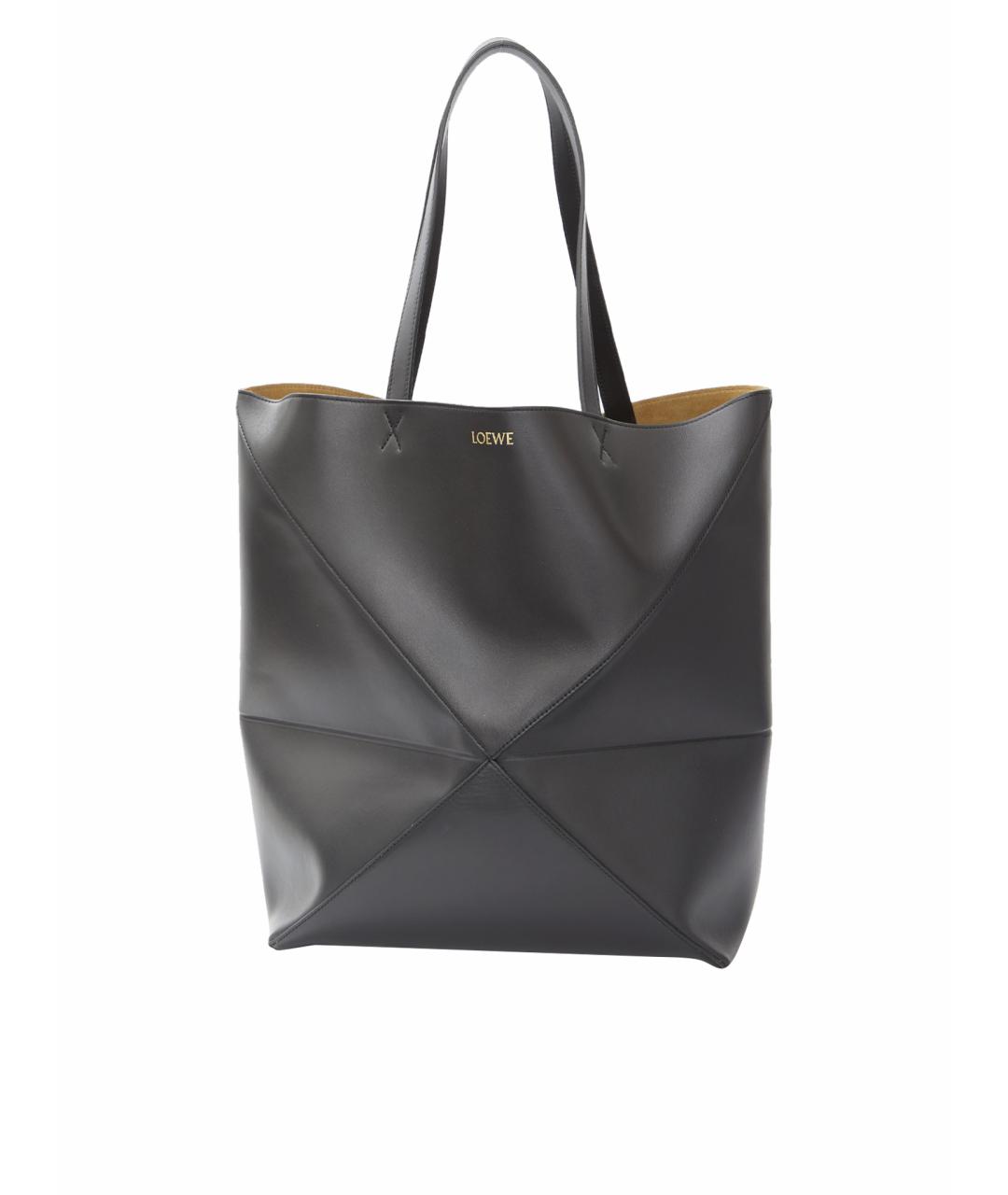 LOEWE Черная кожаная сумка тоут, фото 1