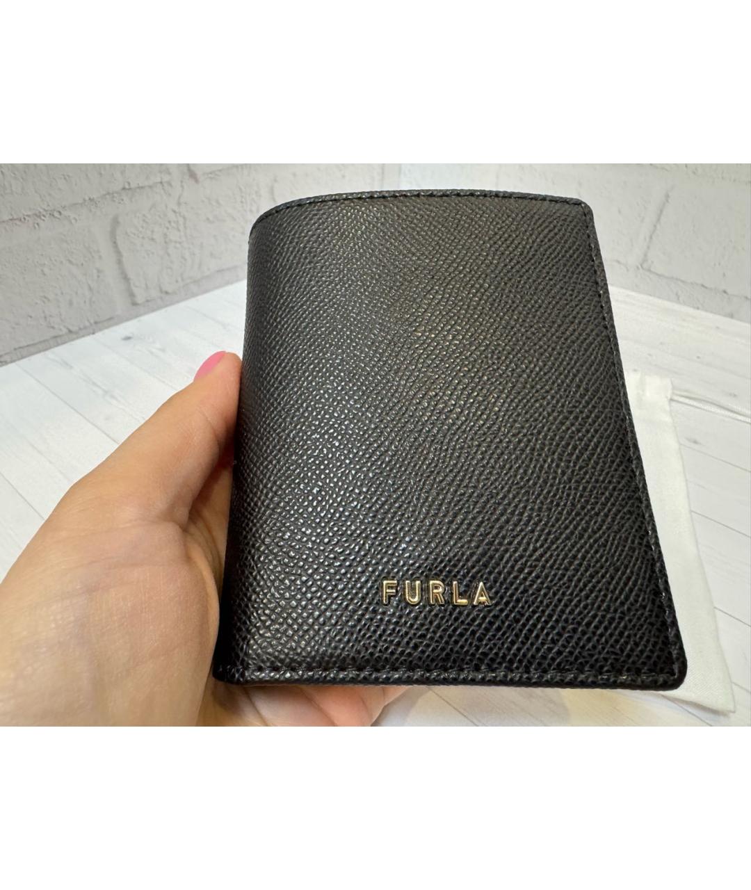 FURLA Черный кожаный кошелек, фото 3