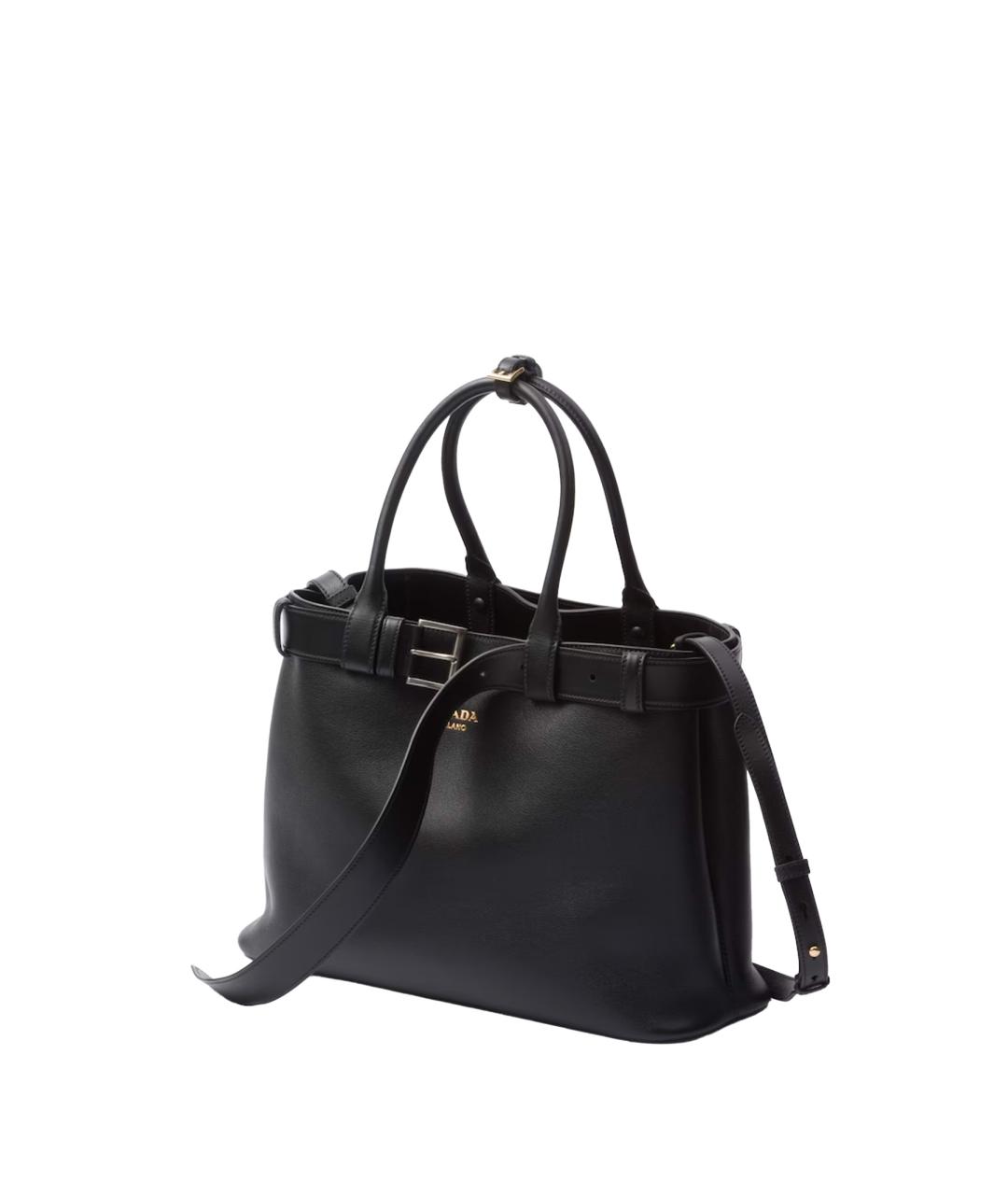 PRADA Черная кожаная сумка тоут, фото 2