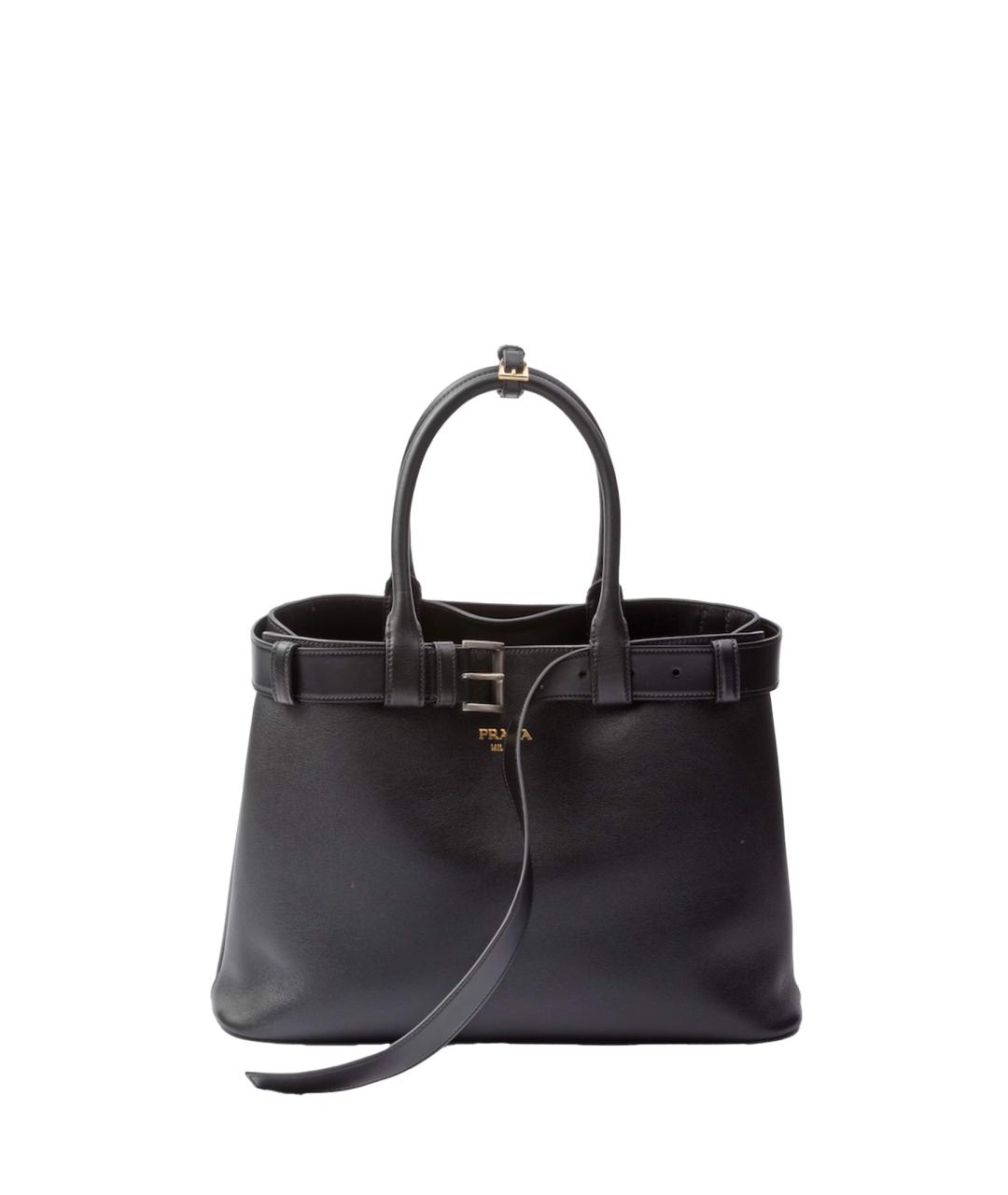 PRADA Черная кожаная сумка тоут, фото 1