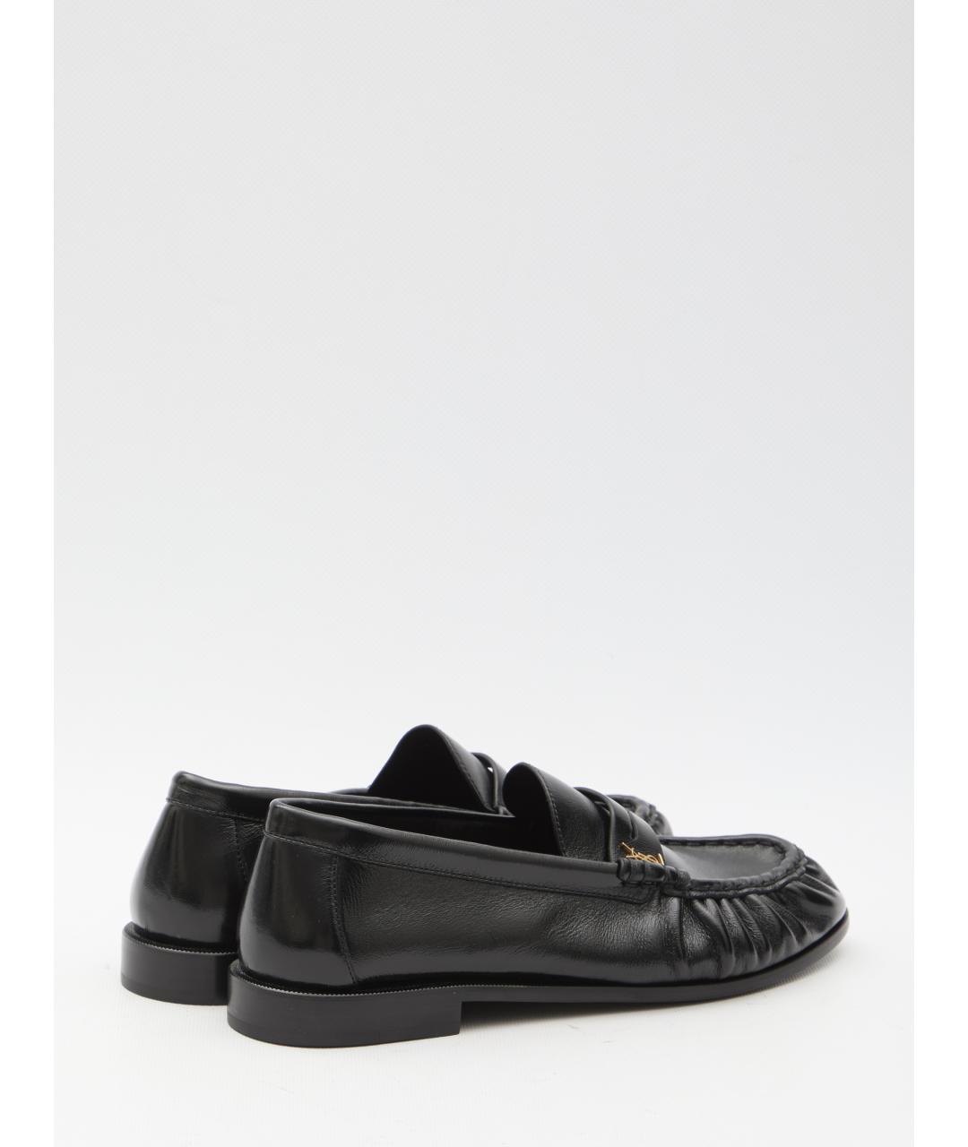 SAINT LAURENT Черные кожаные лоферы, фото 3