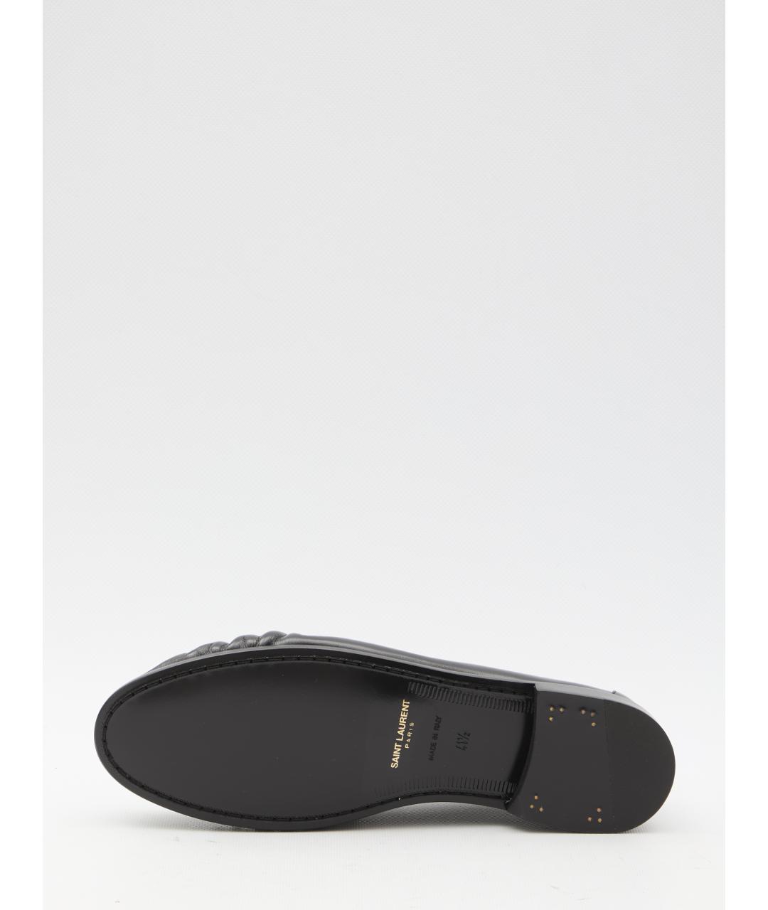 SAINT LAURENT Черные кожаные лоферы, фото 4