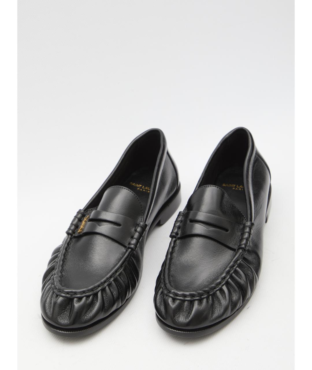 SAINT LAURENT Черные кожаные лоферы, фото 5