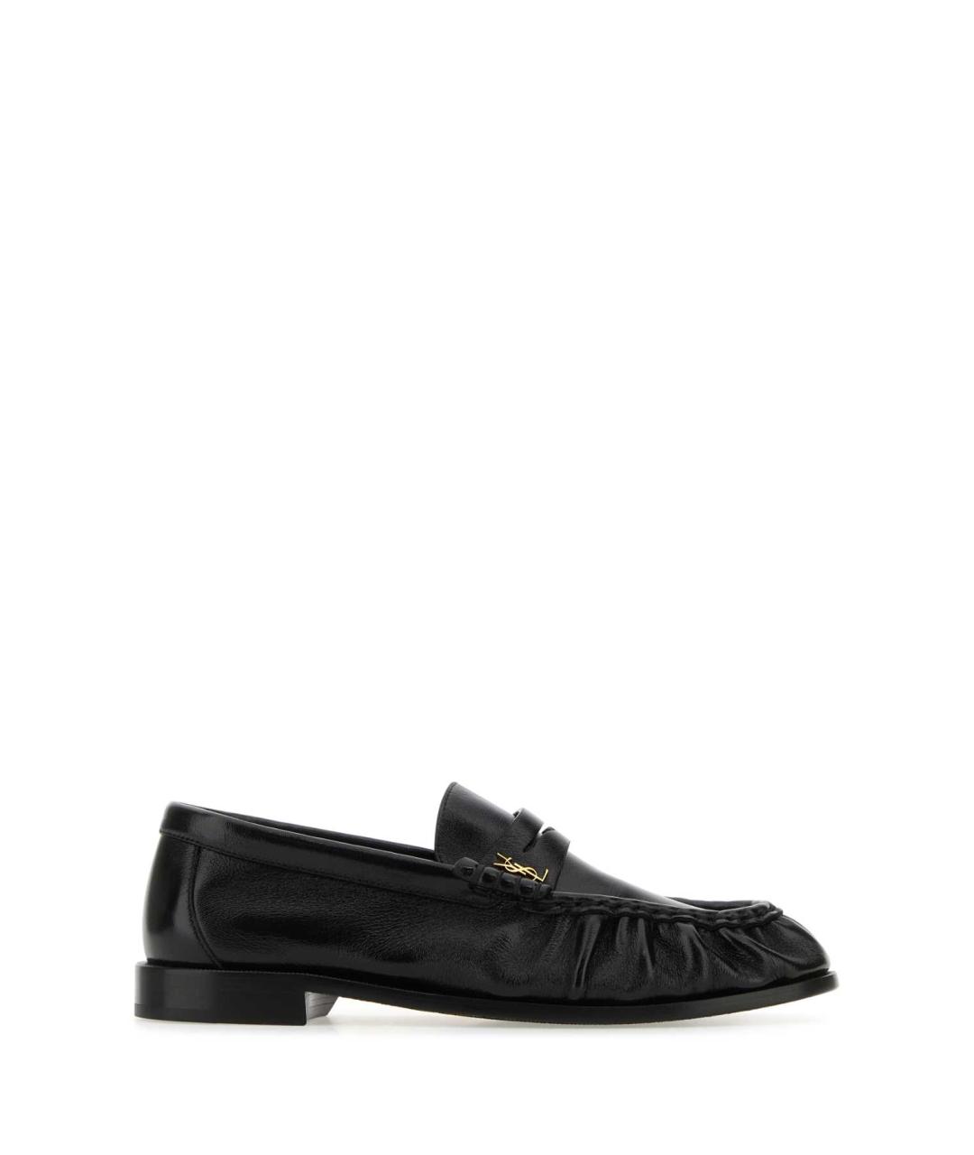 SAINT LAURENT Черные кожаные лоферы, фото 1