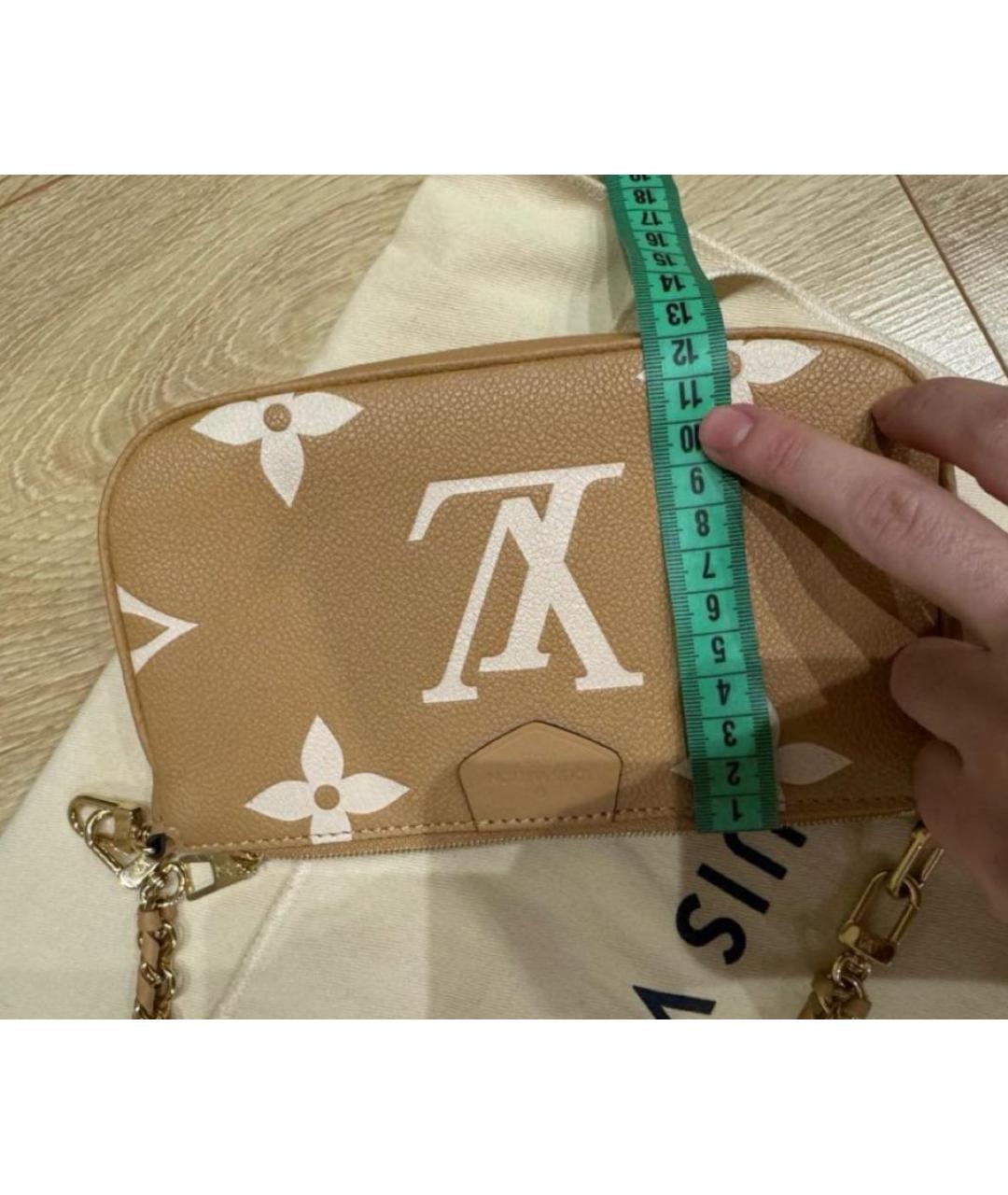 LOUIS VUITTON Бежевая кожаная сумка с короткими ручками, фото 7