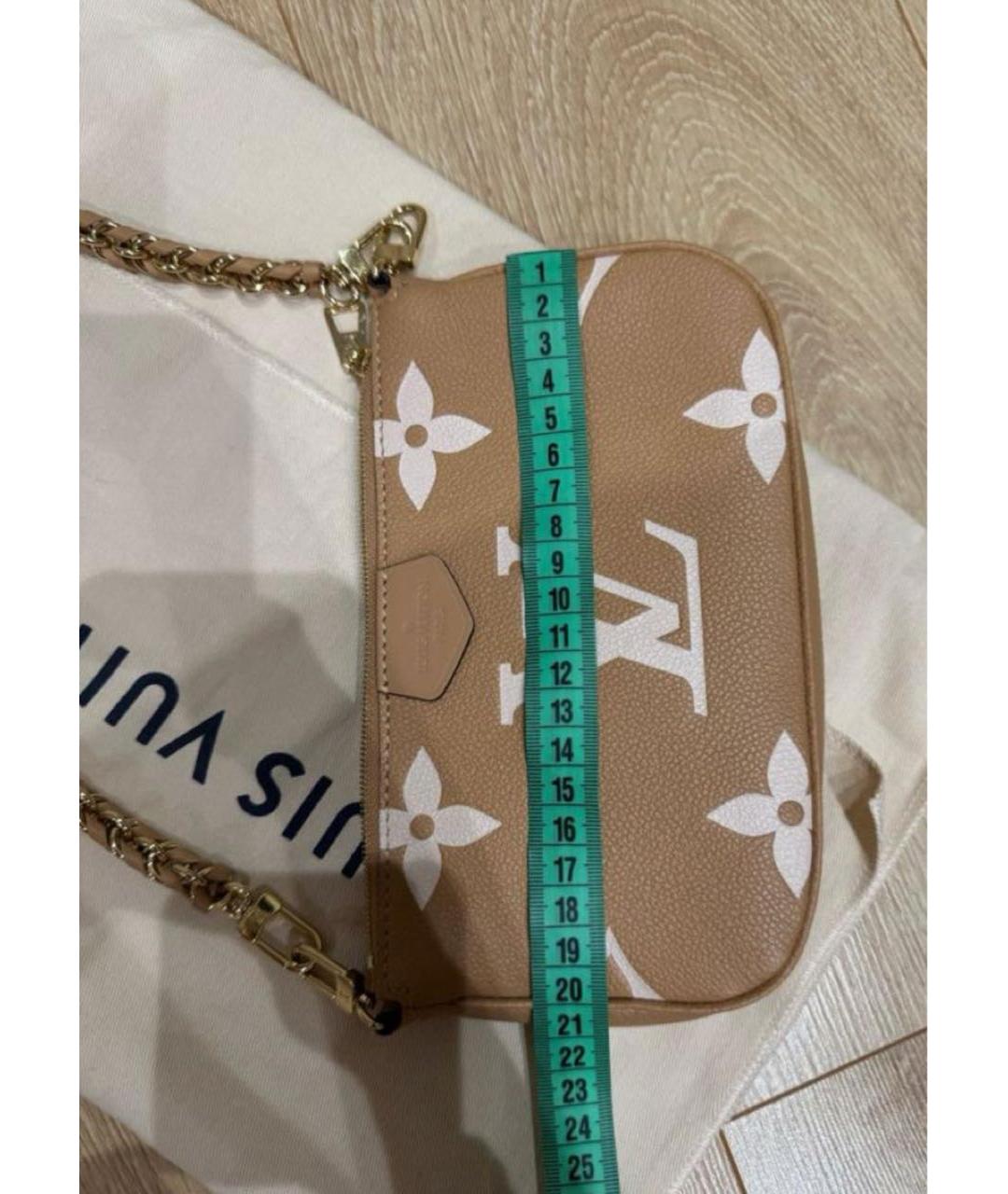 LOUIS VUITTON Бежевая кожаная сумка с короткими ручками, фото 6