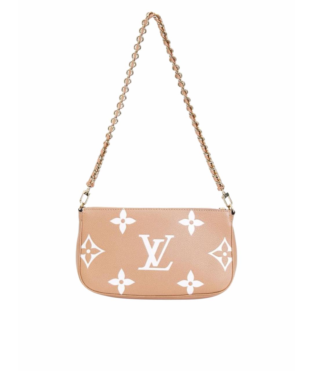 LOUIS VUITTON Бежевая кожаная сумка с короткими ручками, фото 1