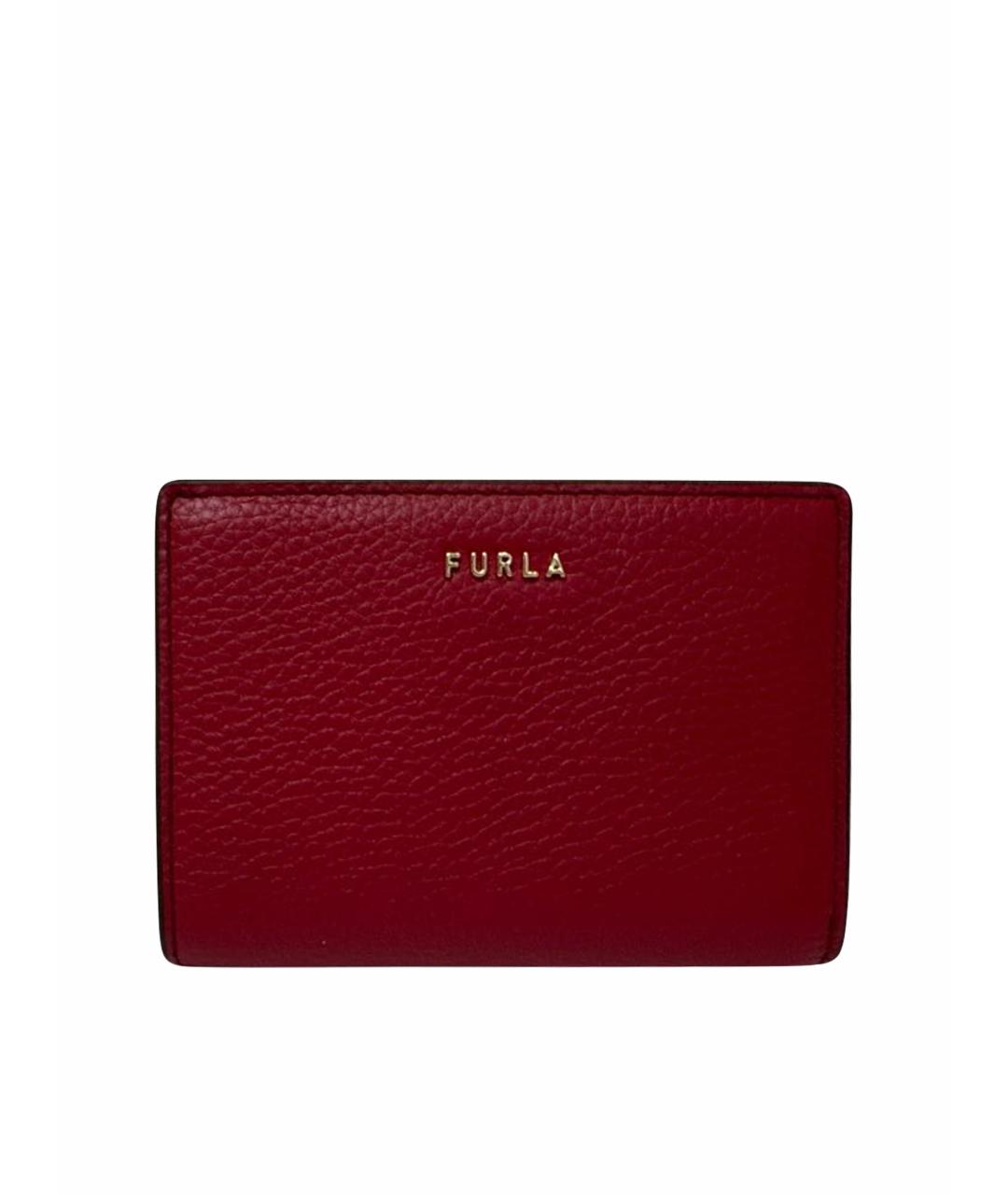 FURLA Бордовый кожаный кошелек, фото 1
