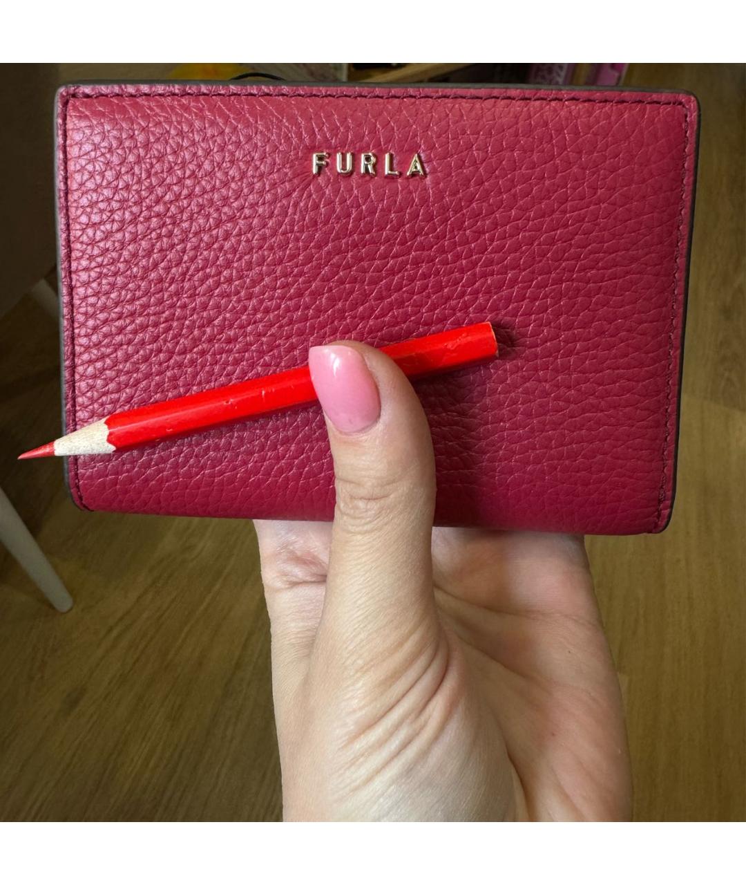 FURLA Бордовый кожаный кошелек, фото 8