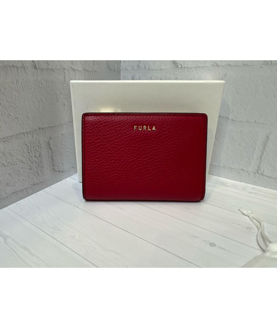 FURLA Бордовый кожаный кошелек, фото 9