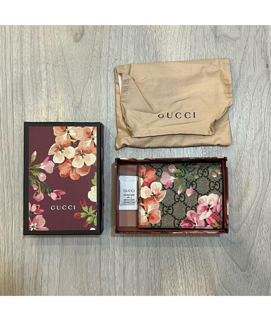 GUCCI Бежевый кожаный кошелек, фото 3
