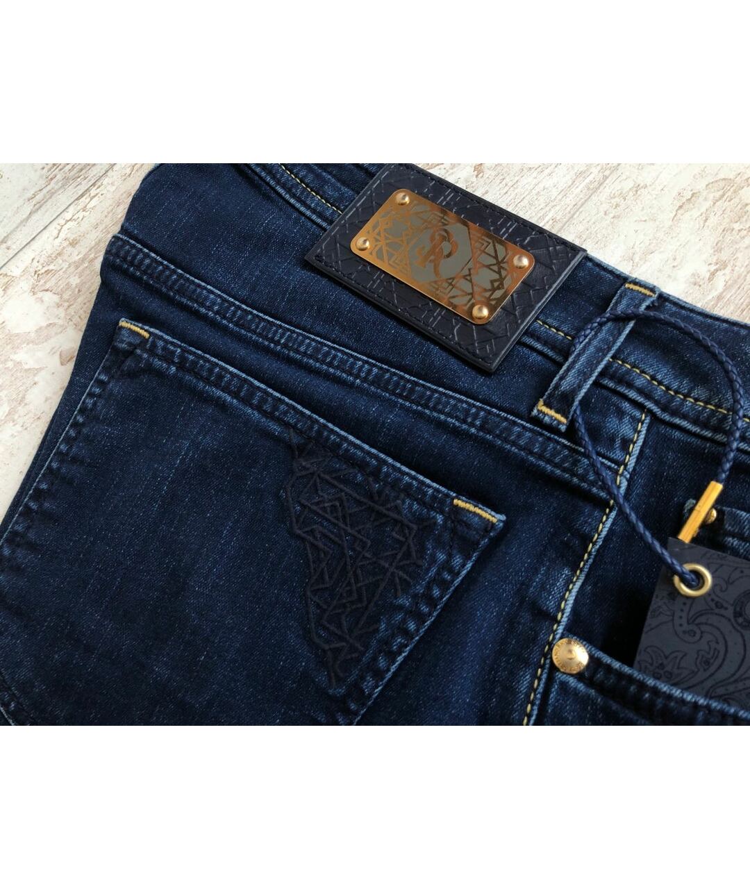 STEFANO RICCI Синие хлопко-эластановые джинсы, фото 3