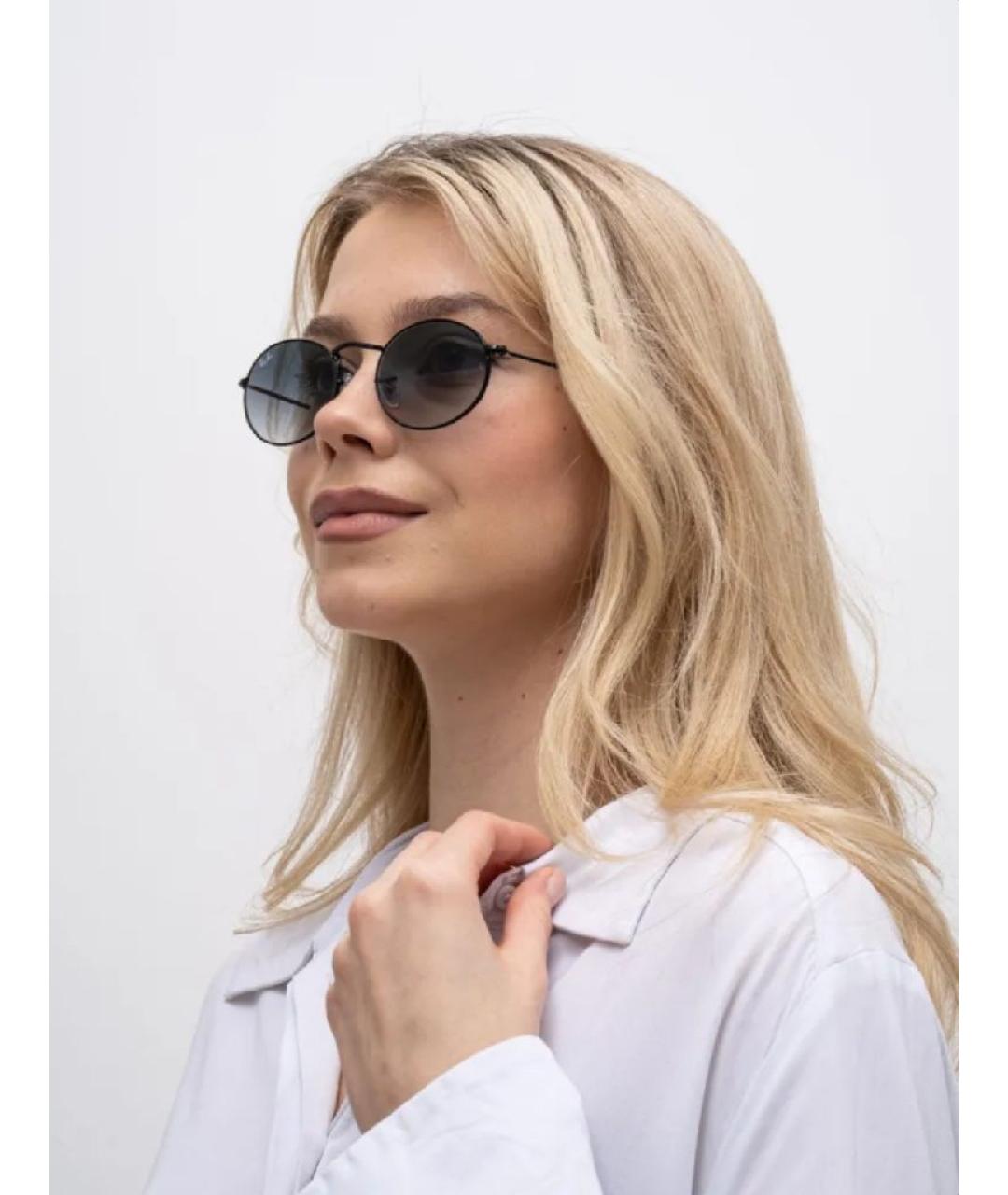 RAY BAN Черные металлические солнцезащитные очки, фото 3