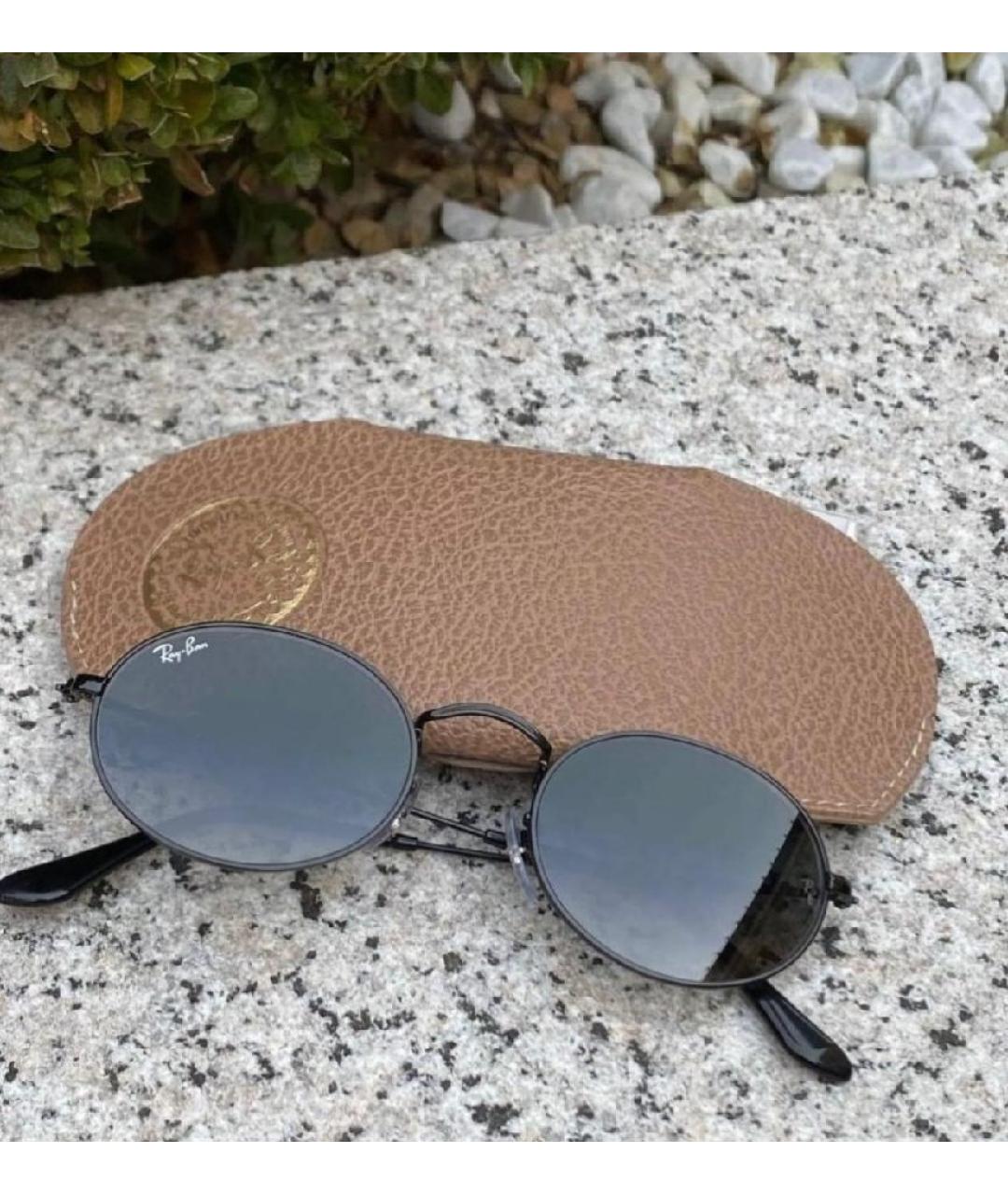 RAY BAN Черные металлические солнцезащитные очки, фото 4