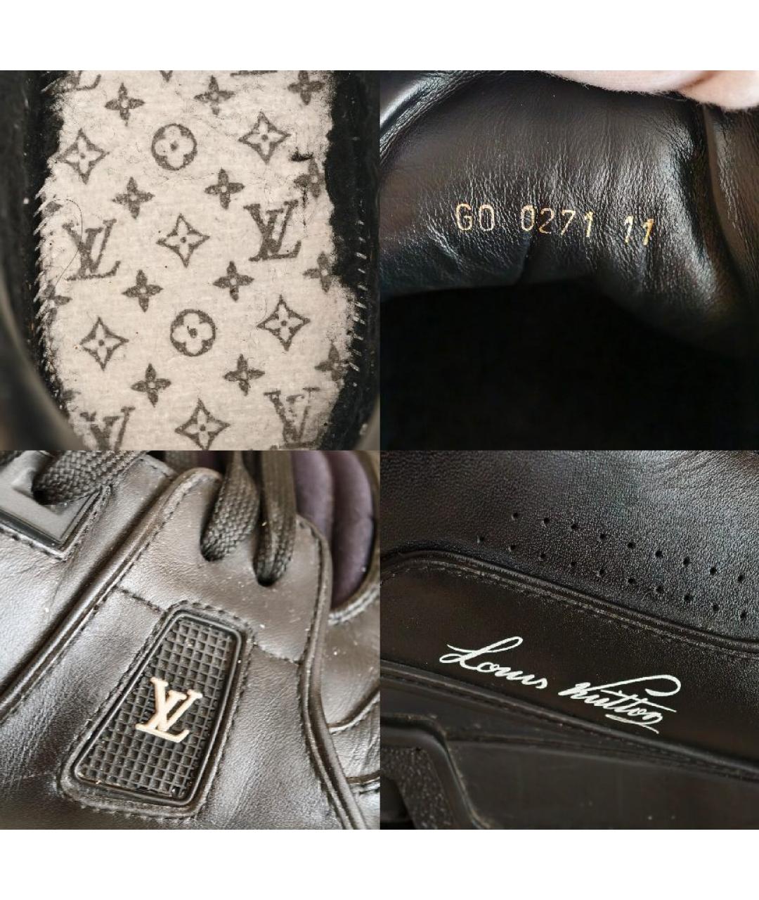 LOUIS VUITTON Черные кожаные низкие кроссовки / кеды, фото 5