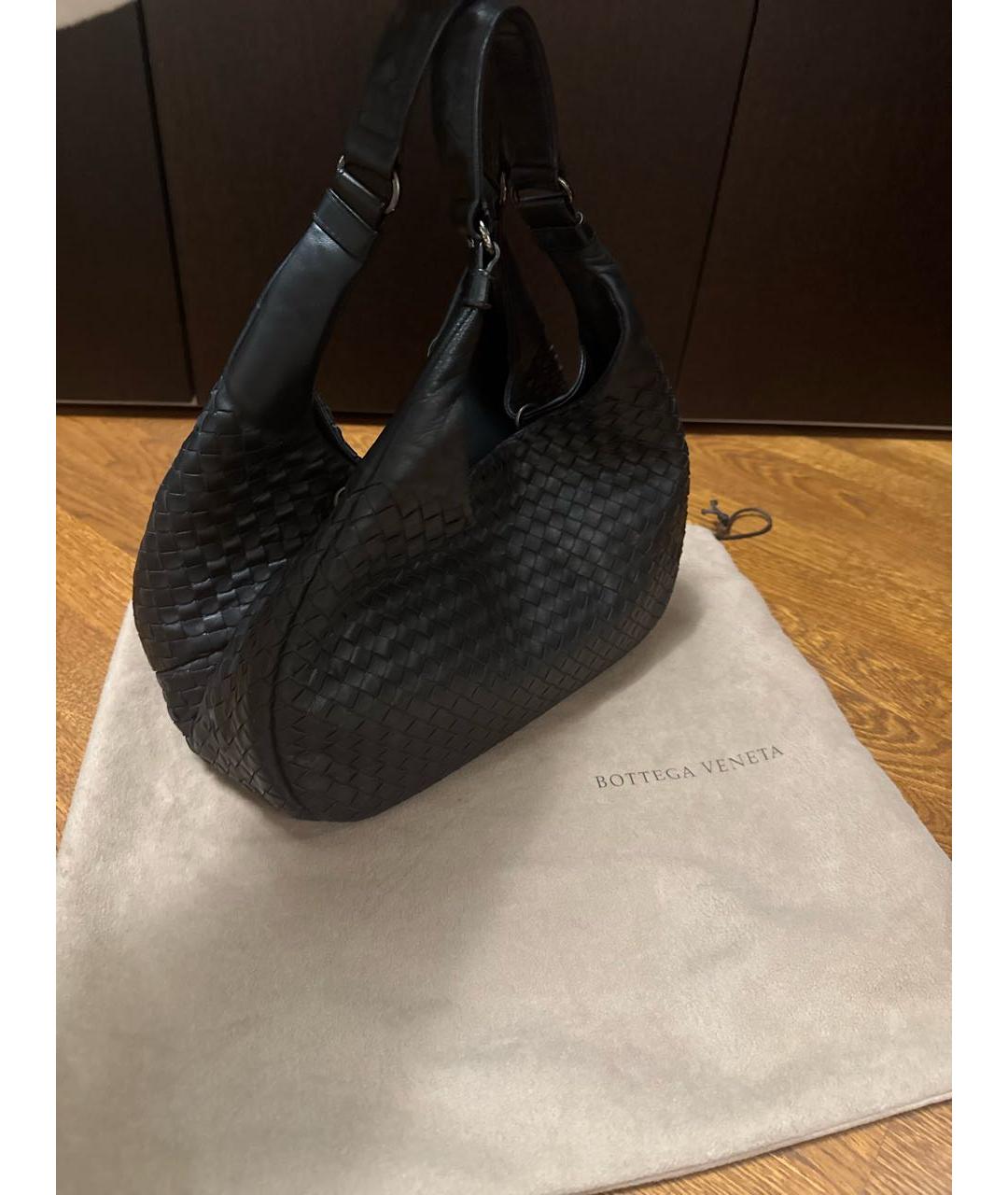 BOTTEGA VENETA Черная кожаная сумка с короткими ручками, фото 2