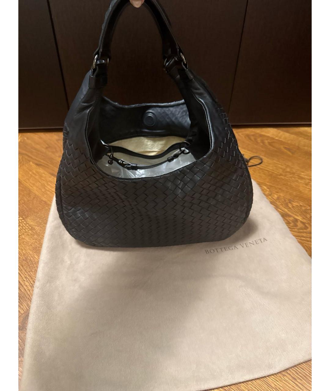 BOTTEGA VENETA Черная кожаная сумка с короткими ручками, фото 3