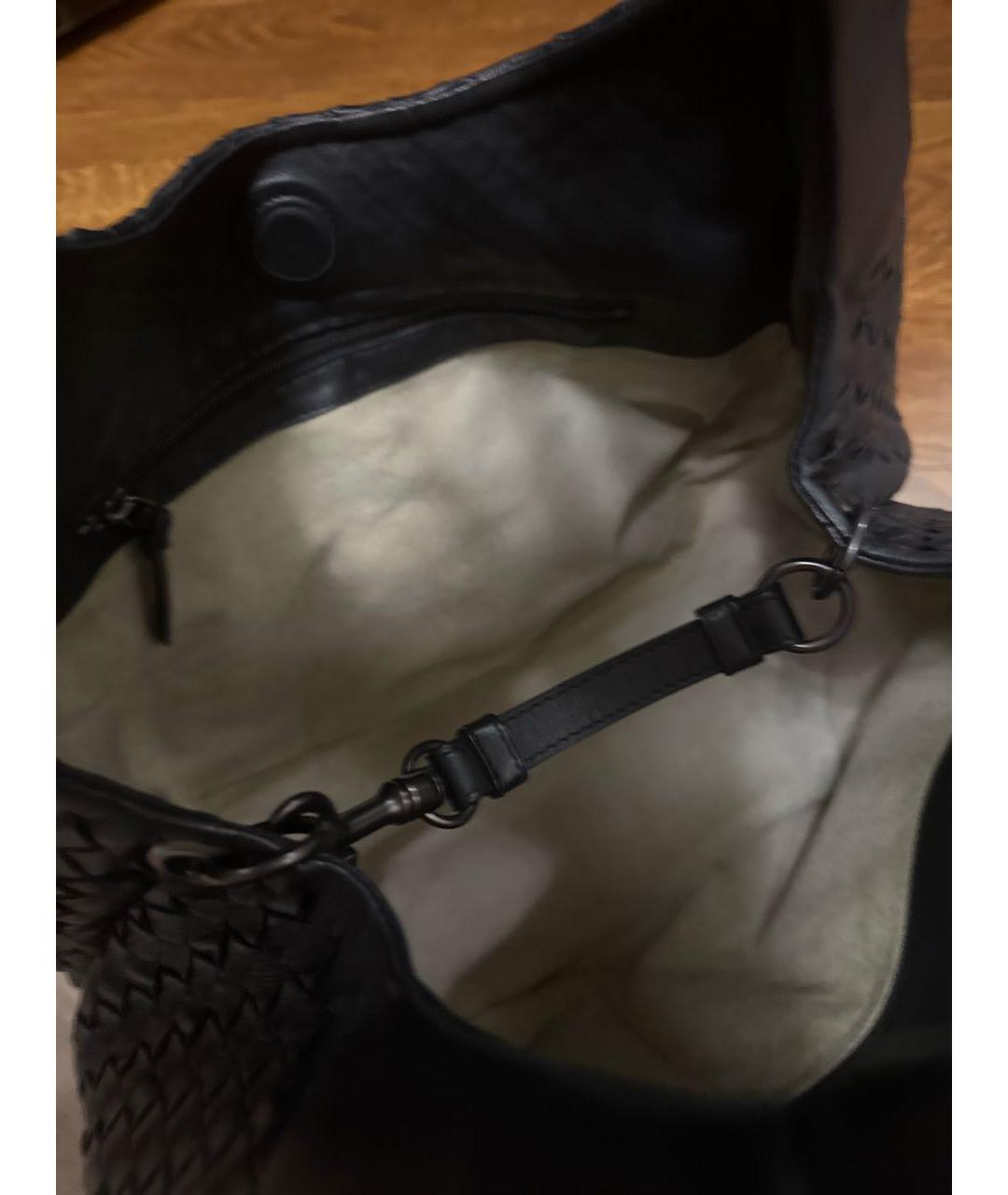 BOTTEGA VENETA Черная кожаная сумка с короткими ручками, фото 4