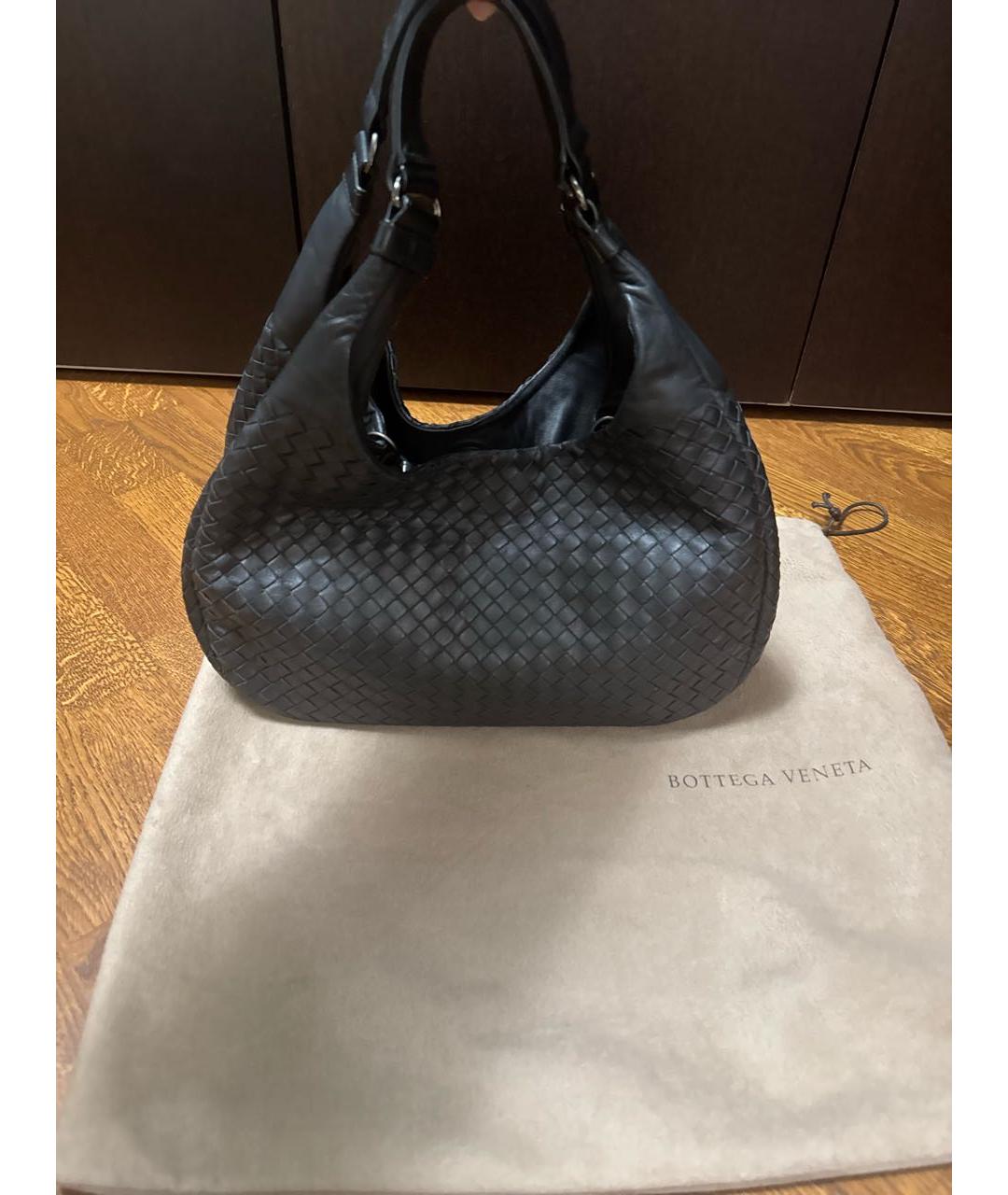 BOTTEGA VENETA Черная кожаная сумка с короткими ручками, фото 5