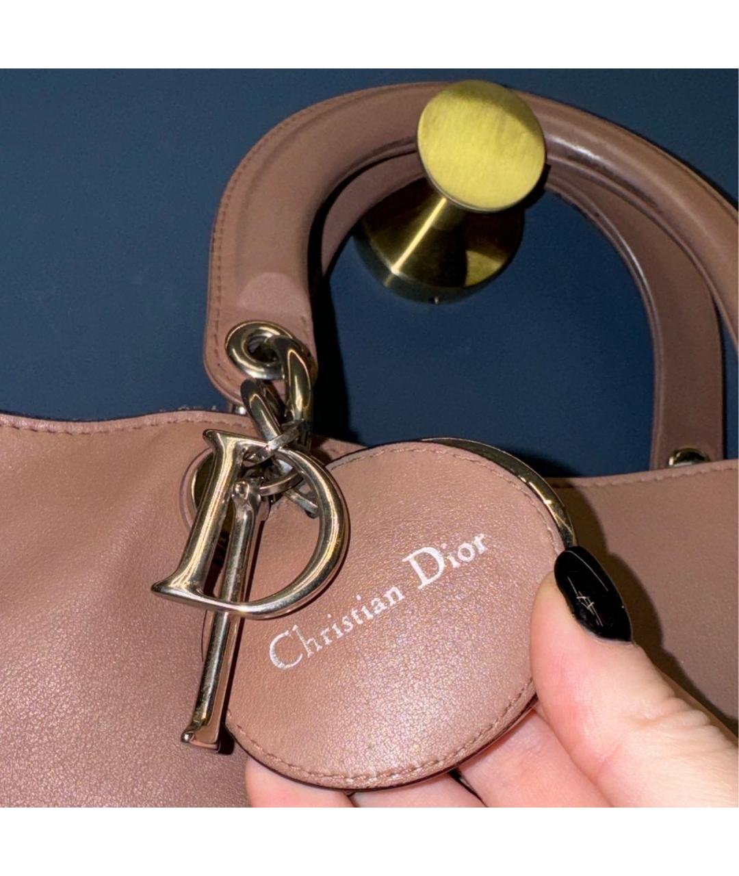 CHRISTIAN DIOR Бежевая кожаная сумка тоут, фото 7