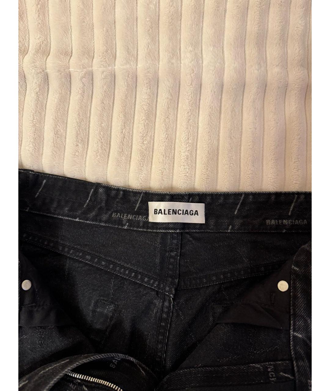 BALENCIAGA Антрацитовые хлопковые прямые джинсы, фото 3