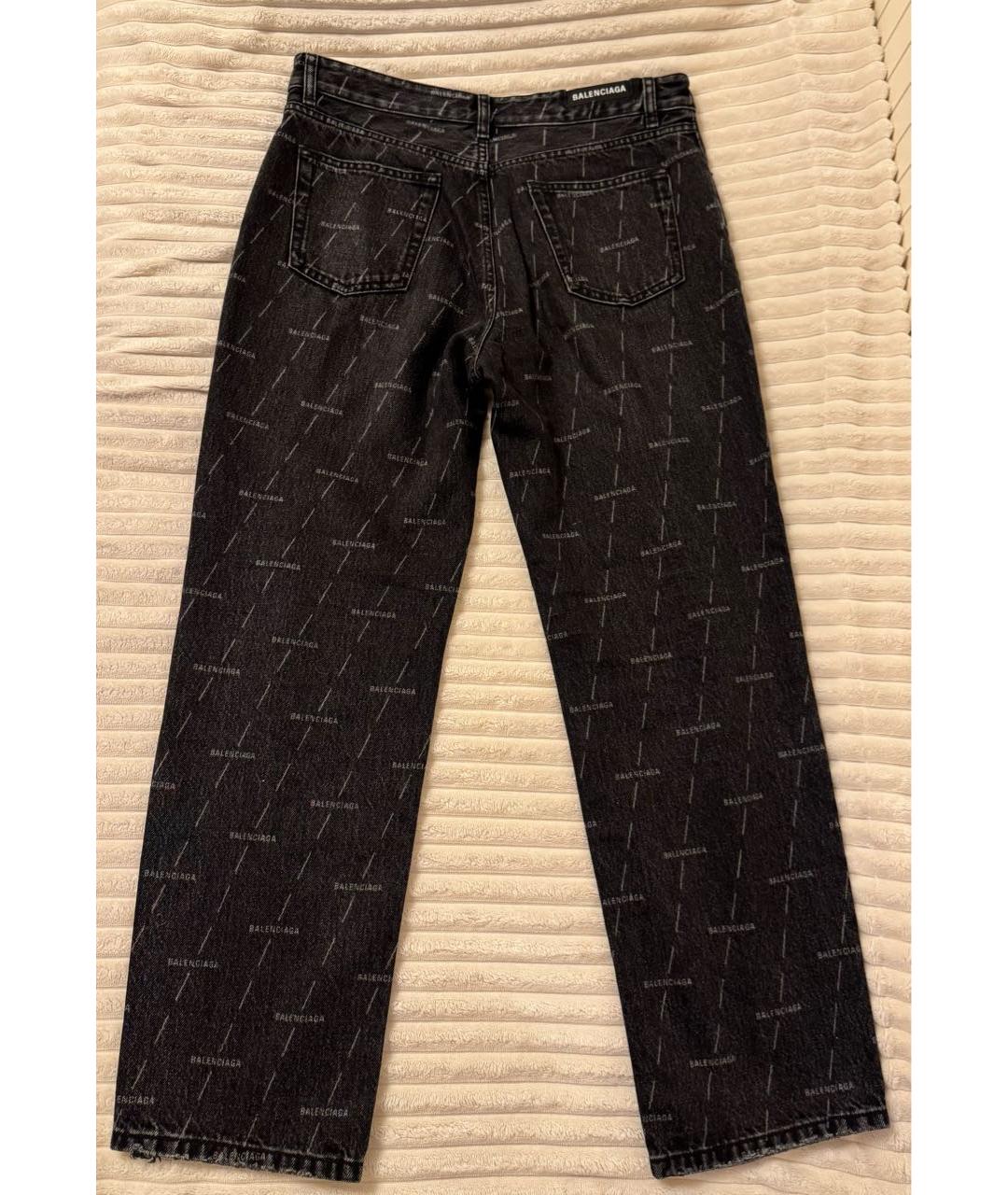 BALENCIAGA Антрацитовые хлопковые прямые джинсы, фото 2
