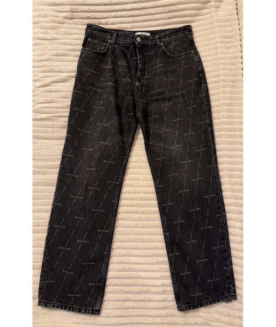 BALENCIAGA Антрацитовые хлопковые прямые джинсы, фото 8
