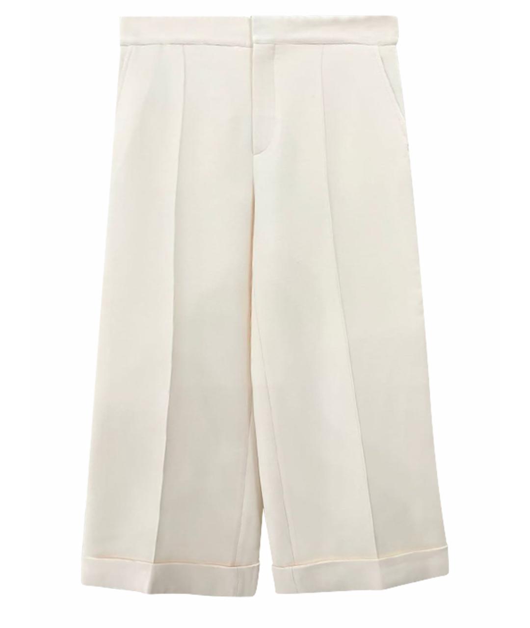 CHRISTIAN DIOR Бежевые шерстяные прямые брюки, фото 1