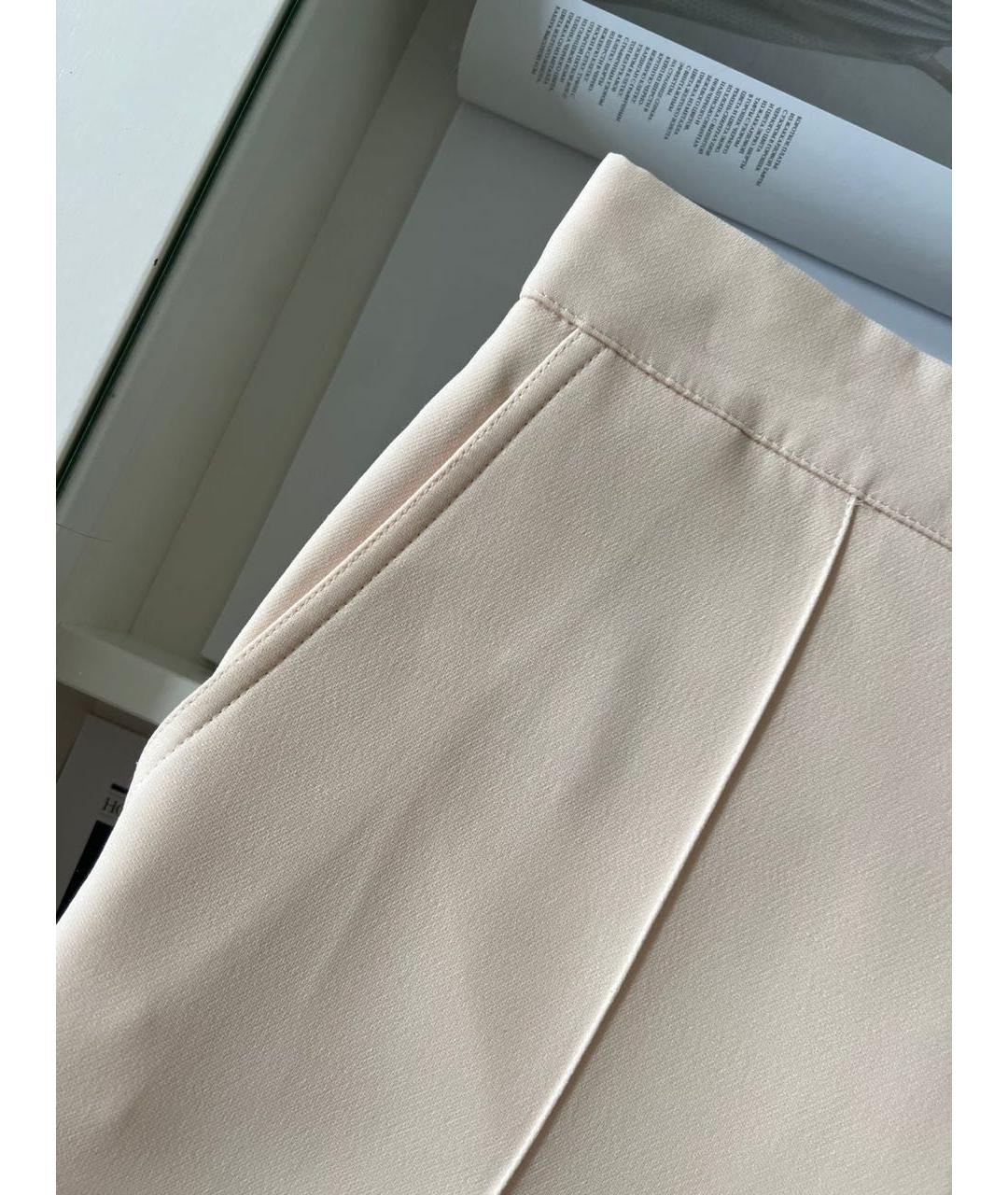 CHRISTIAN DIOR Бежевые шерстяные прямые брюки, фото 4