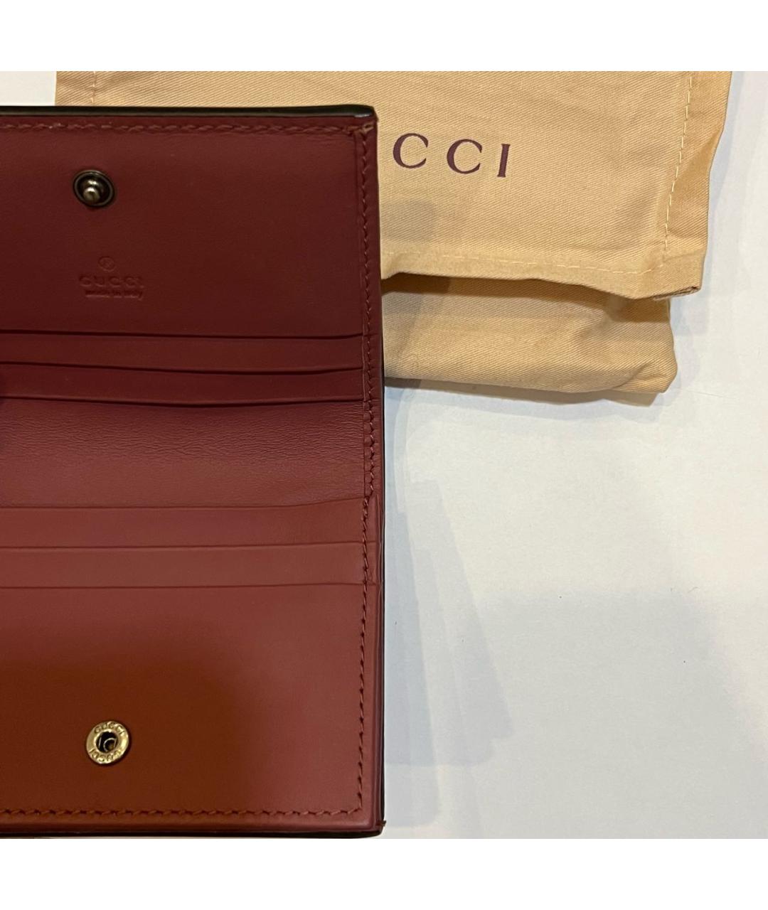 GUCCI Бежевый кожаный кошелек, фото 3