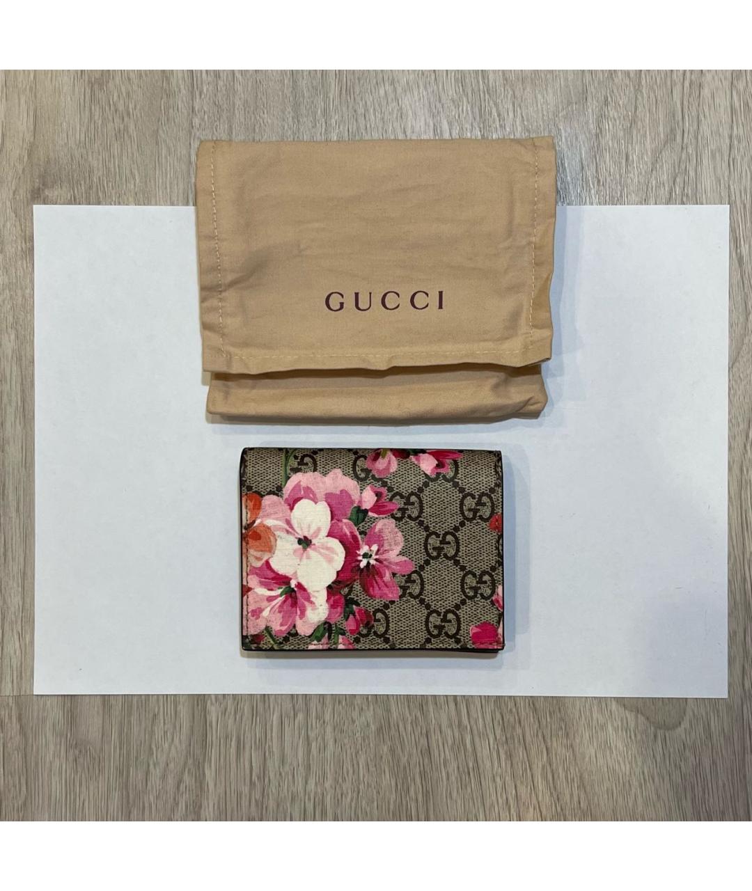 GUCCI Бежевый кожаный кошелек, фото 6