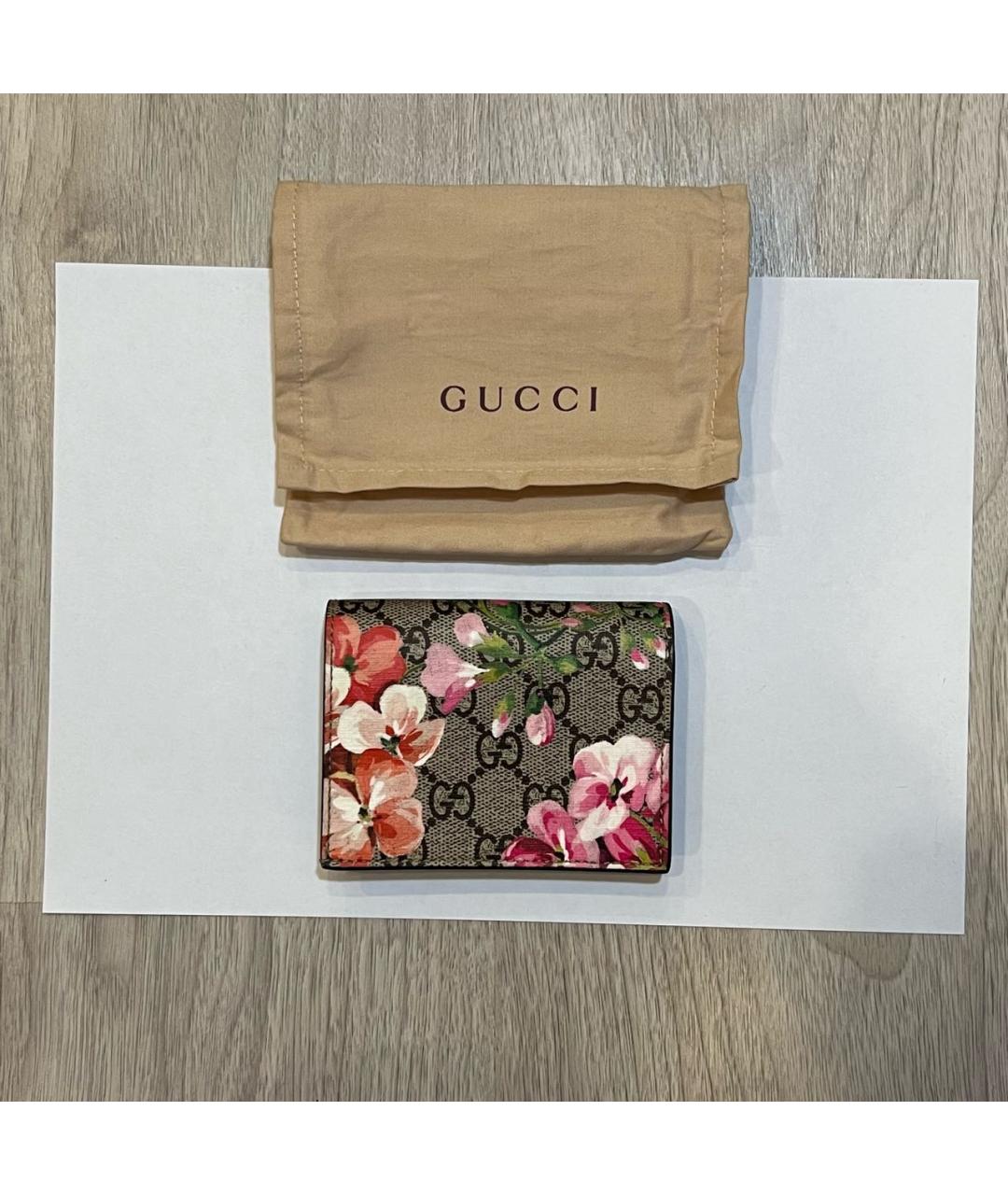 GUCCI Бежевый кожаный кошелек, фото 2