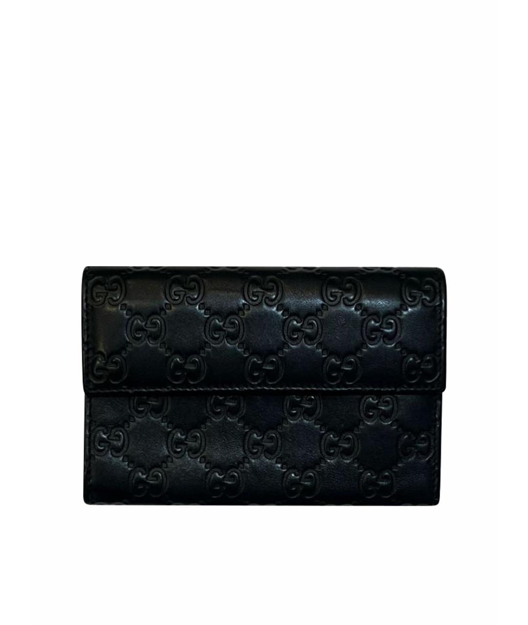 GUCCI Черный кожаный кошелек, фото 1