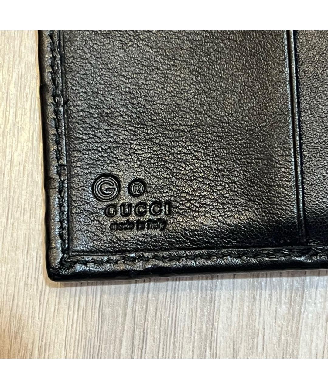 GUCCI Черный кожаный кошелек, фото 4