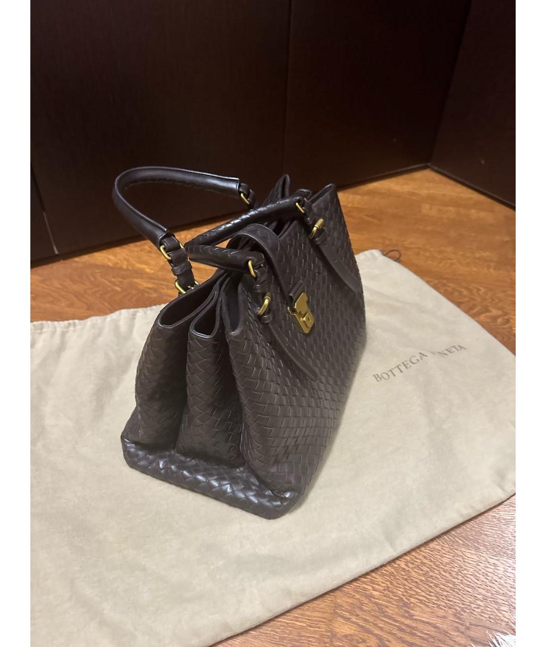 BOTTEGA VENETA Коричневая кожаная сумка тоут, фото 2