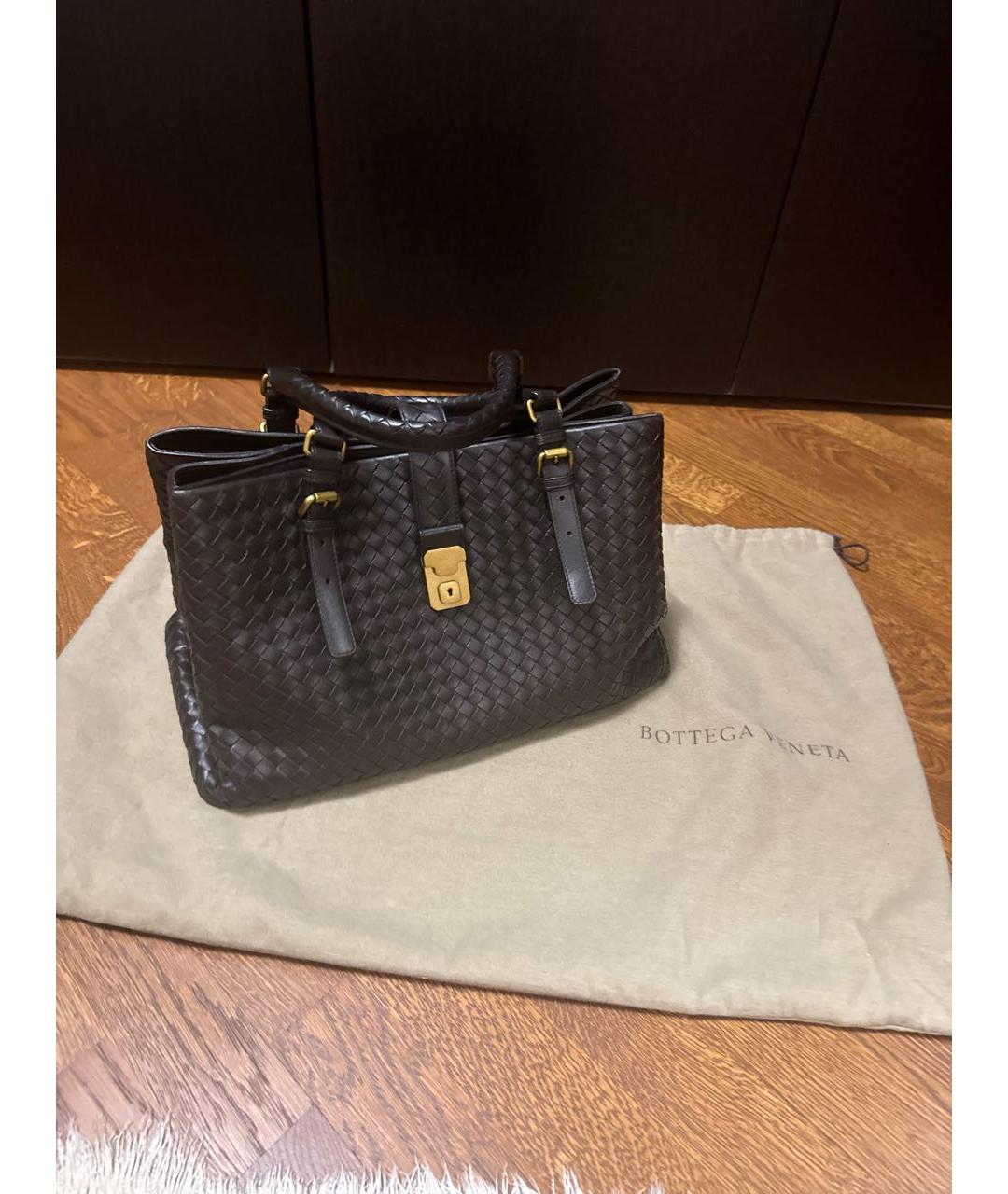 BOTTEGA VENETA Коричневая кожаная сумка тоут, фото 5