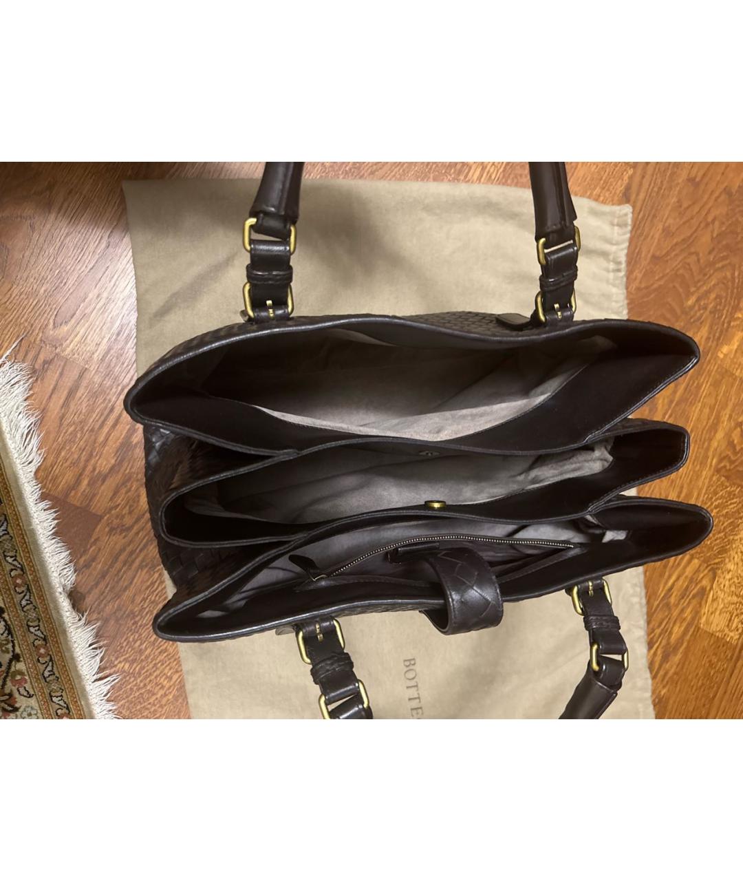 BOTTEGA VENETA Коричневая кожаная сумка тоут, фото 4