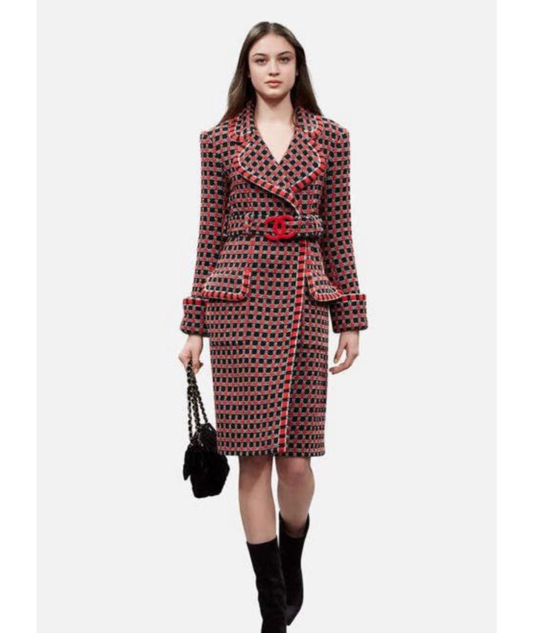 CHANEL Красное шерстяное пальто, фото 4